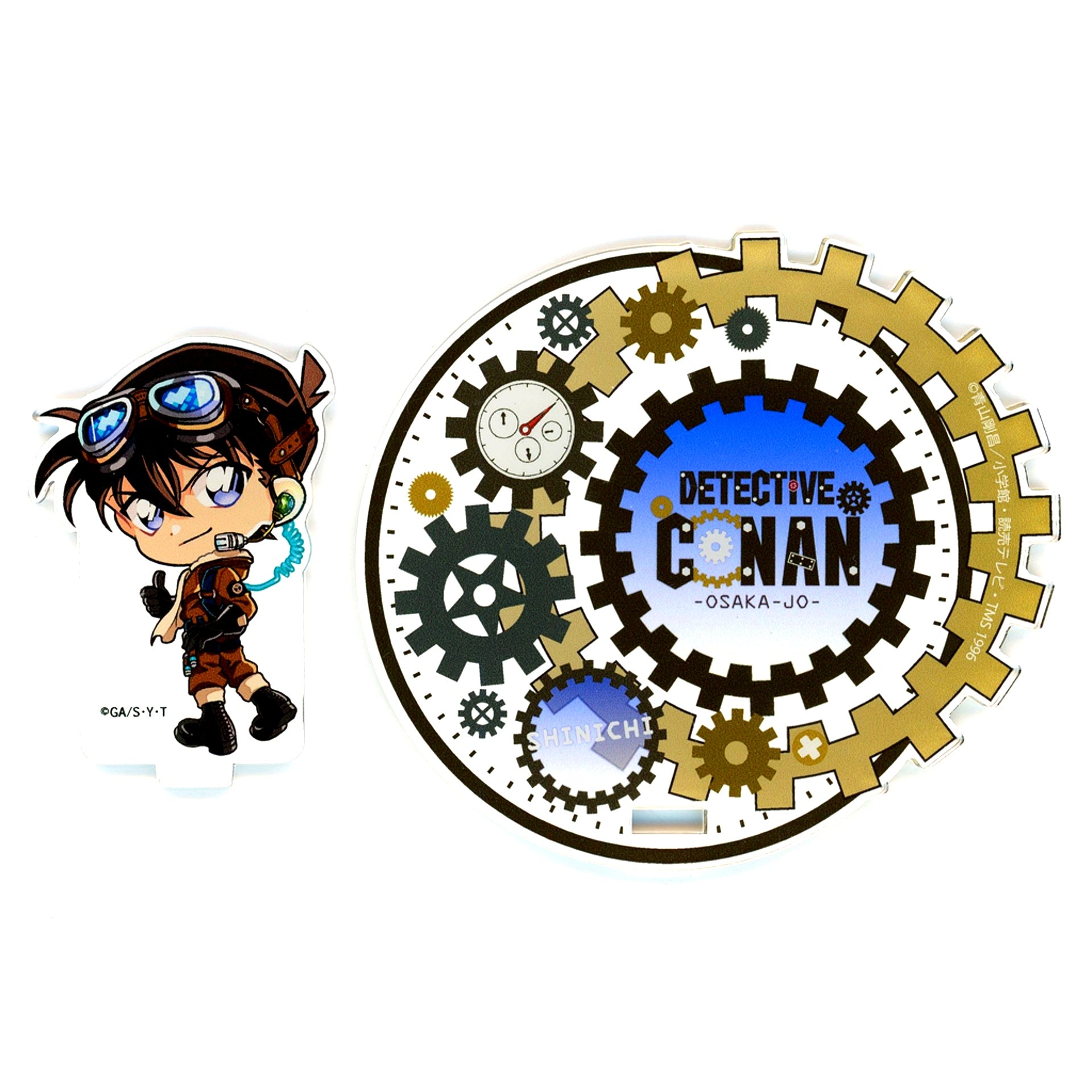 Shinichi Kudo Acrylic Stand Coaster Steampunk Detective Conan Osaka Castle Honjin Special Shop 2025 Food Corner Limited Souvenir Goods [USED]
