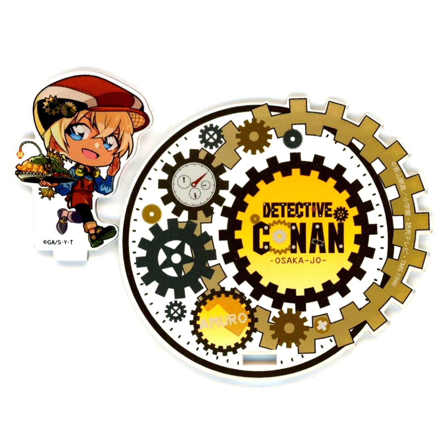 Toru Amuro Acrylic Stand Coaster Steampunk Detective Conan Osaka Castle Honjin Special Shop 2025 Food Corner Limited Souvenir Goods [USED]