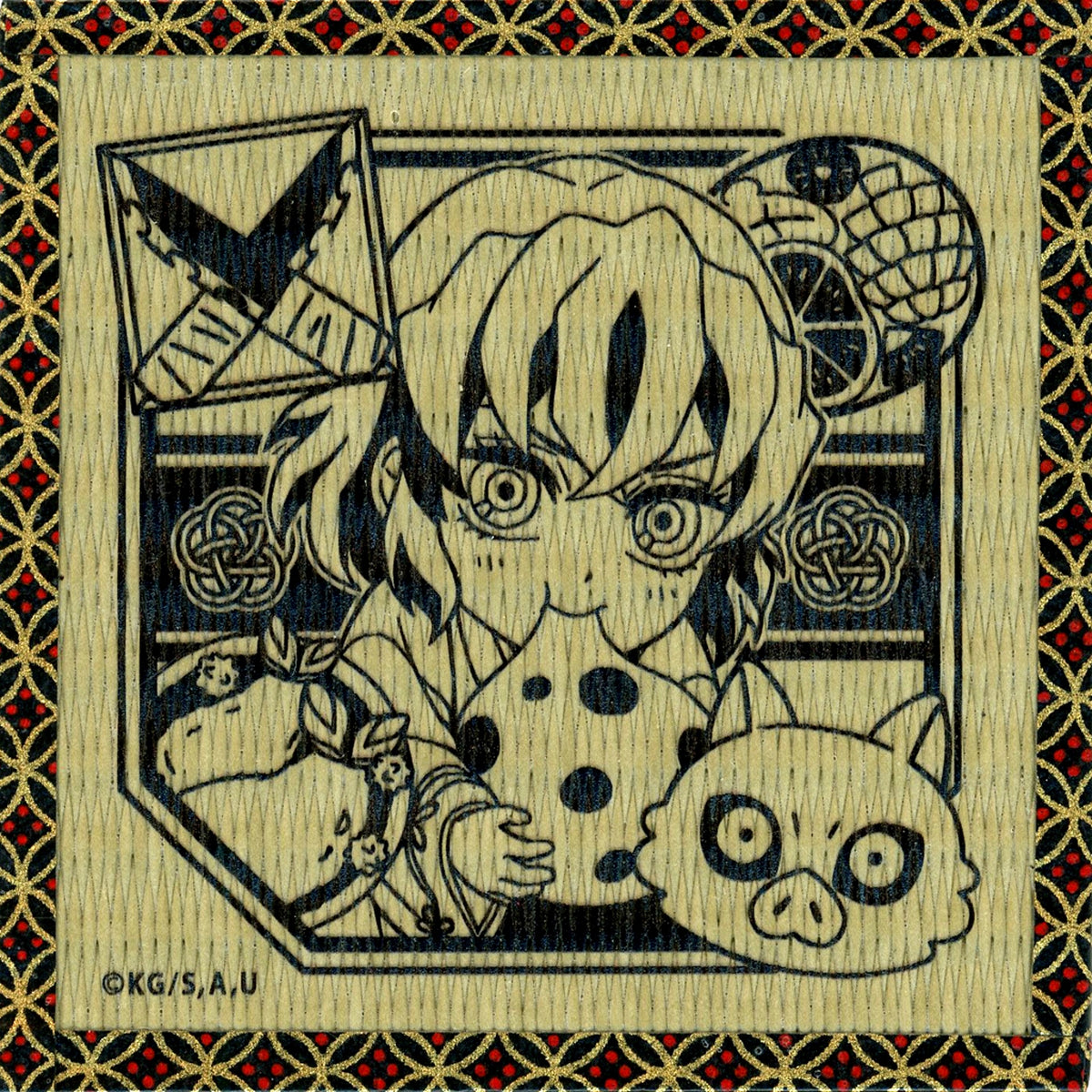 Inosuke Hashibira Tatami Coaster Demon Slayer x ufotable Cafe x Machi Asobi CAFE Inosuke Hashibira Birthday Festival 2025 [USED]