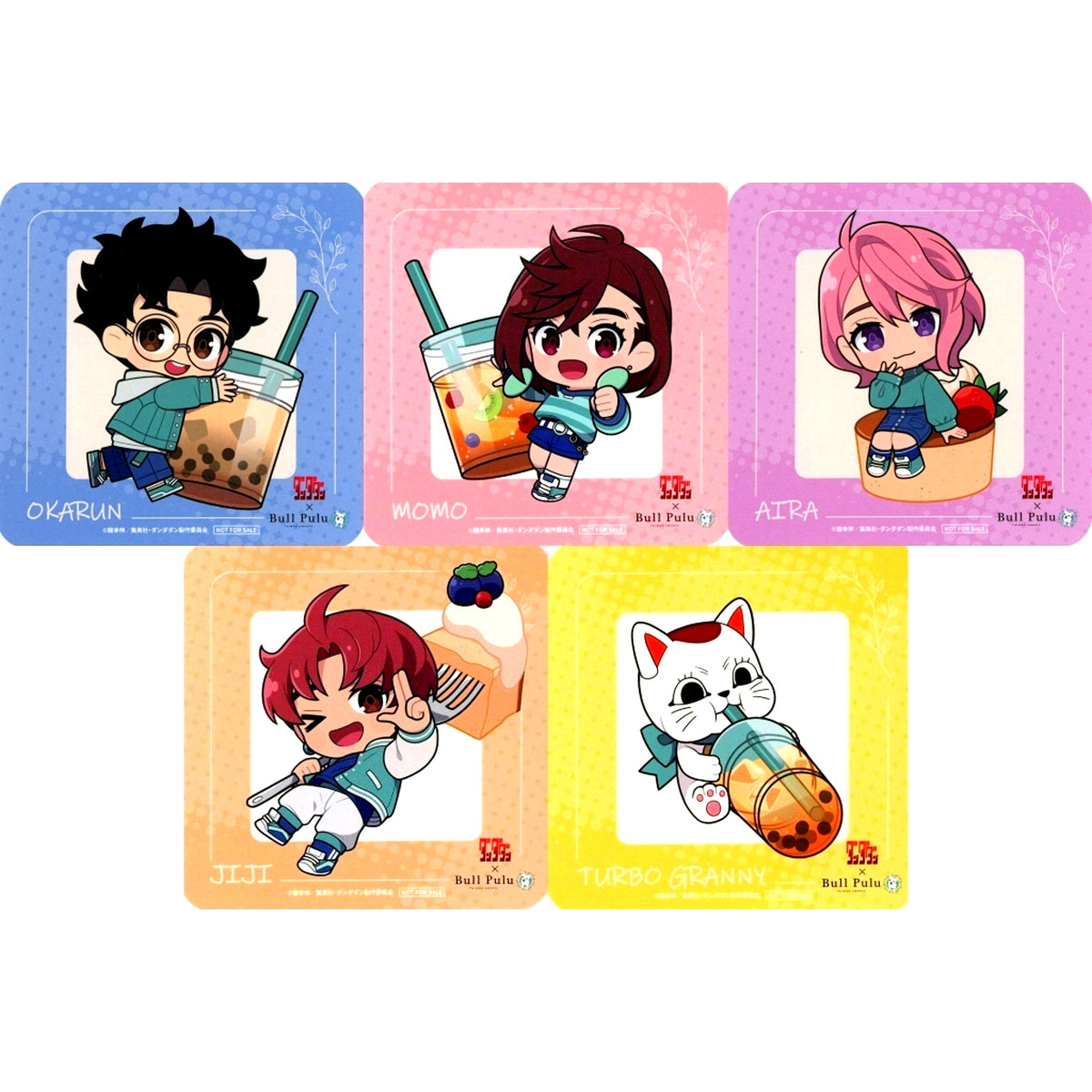 Set of 5 Dandadan x Bull Pulu Menu Order Bonus Original Coaster [USED]