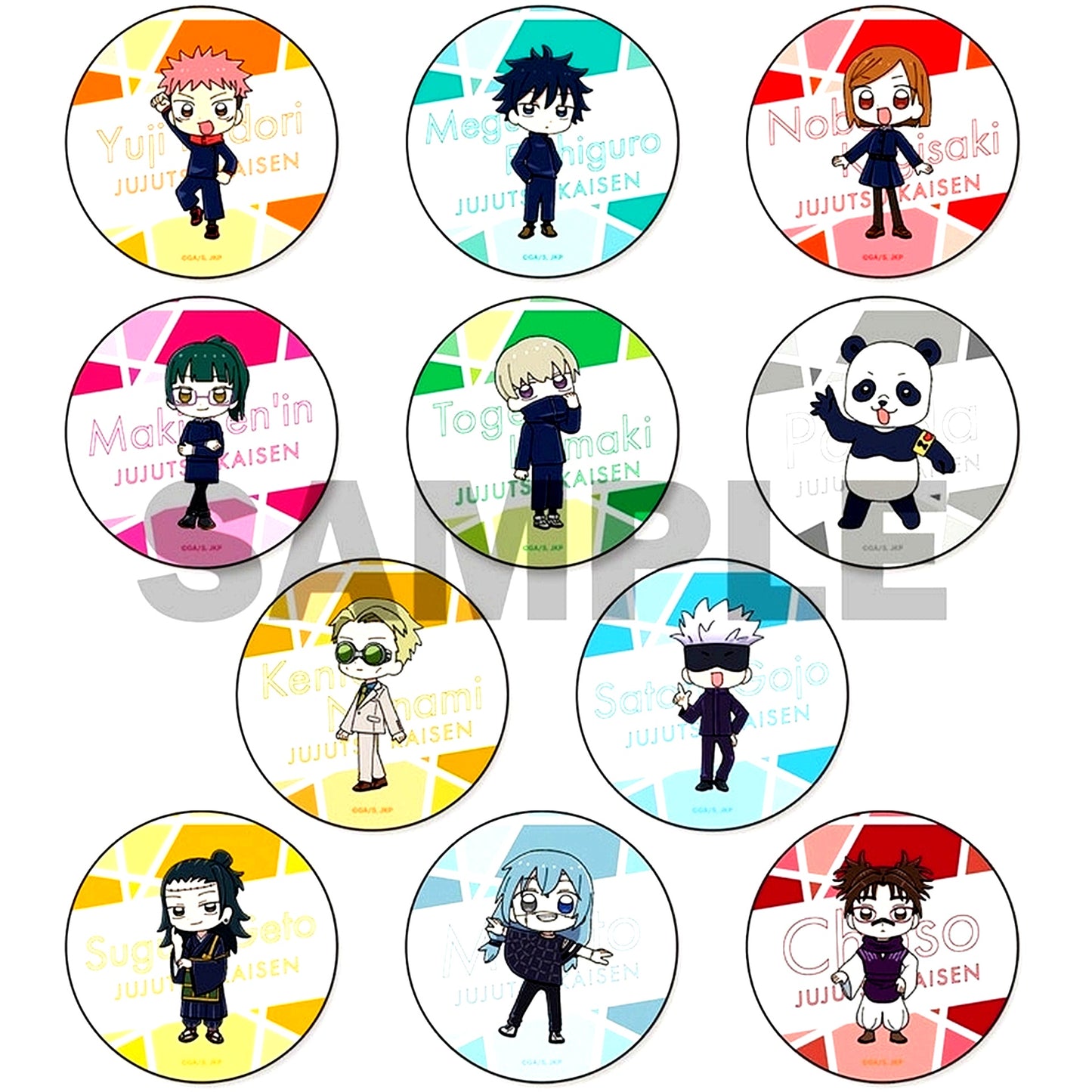Set of 11 Jujutsu Kaisen Trading Glitter Acrylic Coaster [USED]