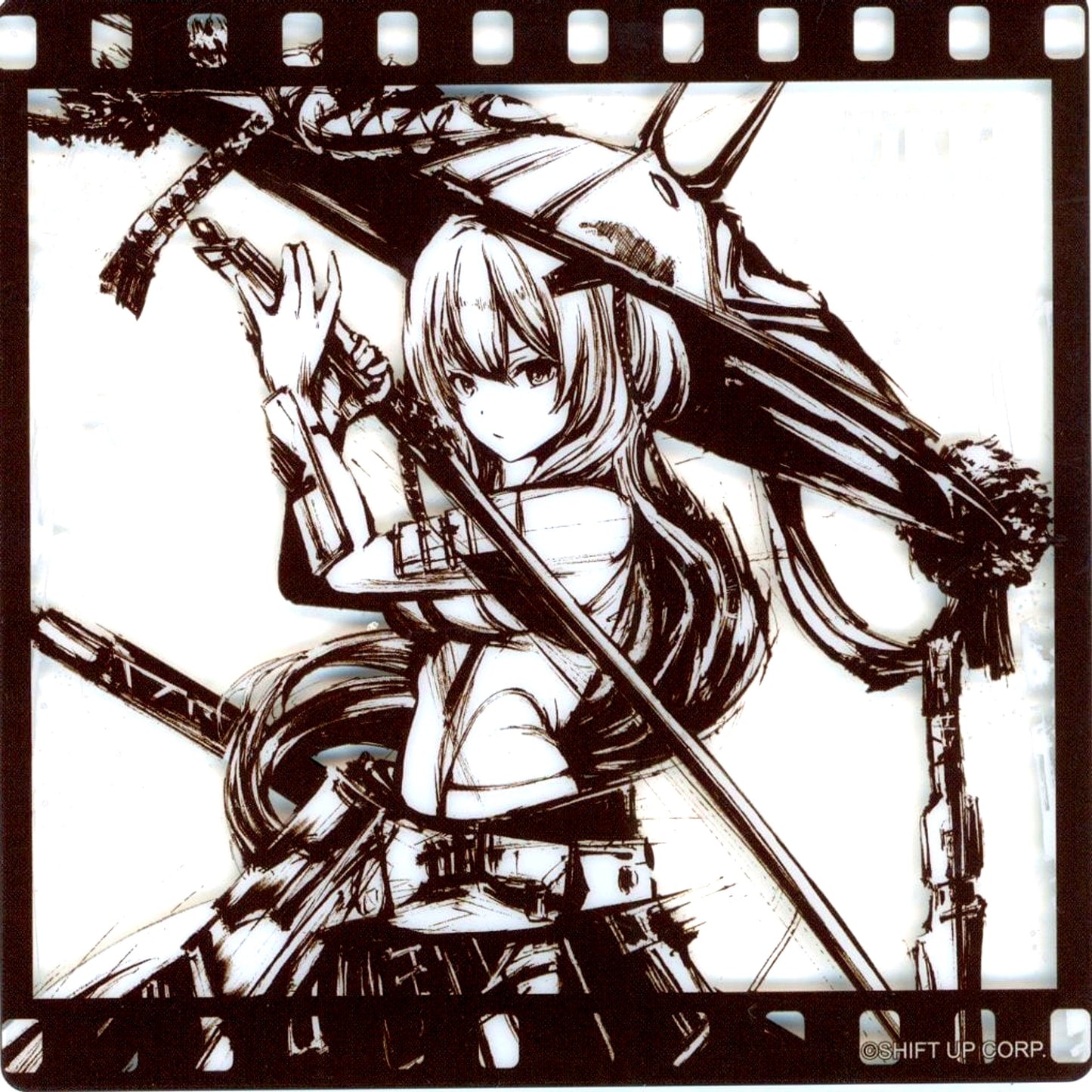 Scarlet Ink Painting Acrylic Coaster Goddess of Victory: Nikke x Ink Painting SHOP in TSUTAYA [USED]
