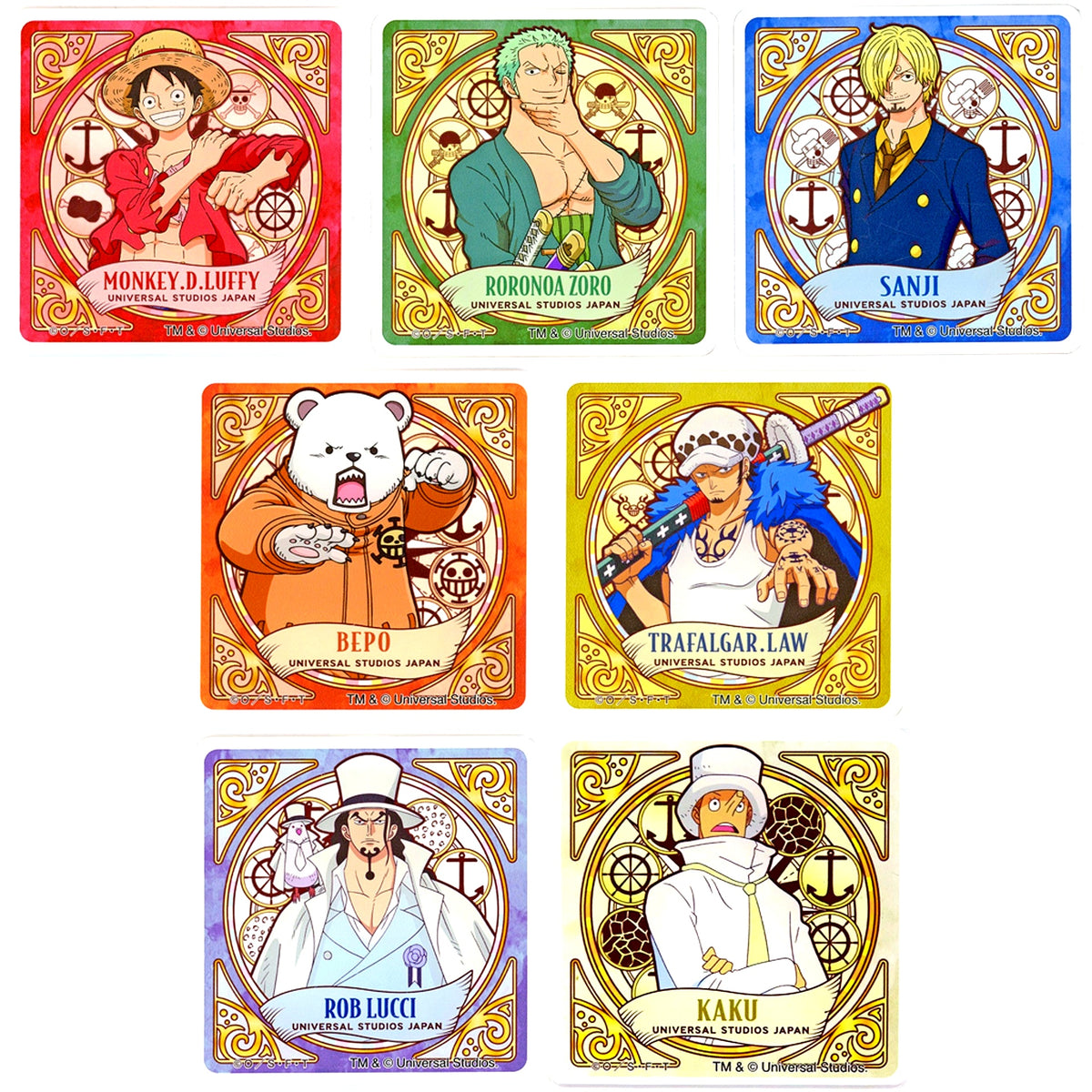 Set of 7 ONE PIECE Premier Summer 2025 Universal Studios Japan Limited Sanji's Pirates Restaurant Special Coaster Drink Order Bonus [USED]