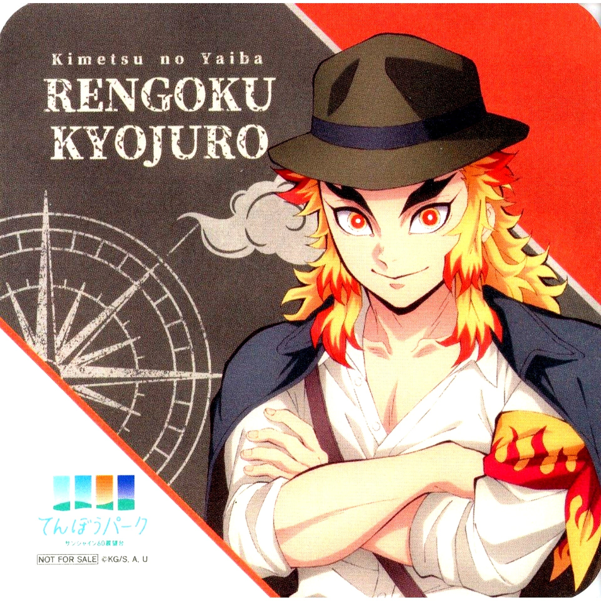 Kyojuro Rengoku Demon Slayer Coaster Total Concentration Legend of the Sun City Chapter 3 Tenbou Park CAFE Collab Menu Order Bonus Part 1 Sunshine City [USED]