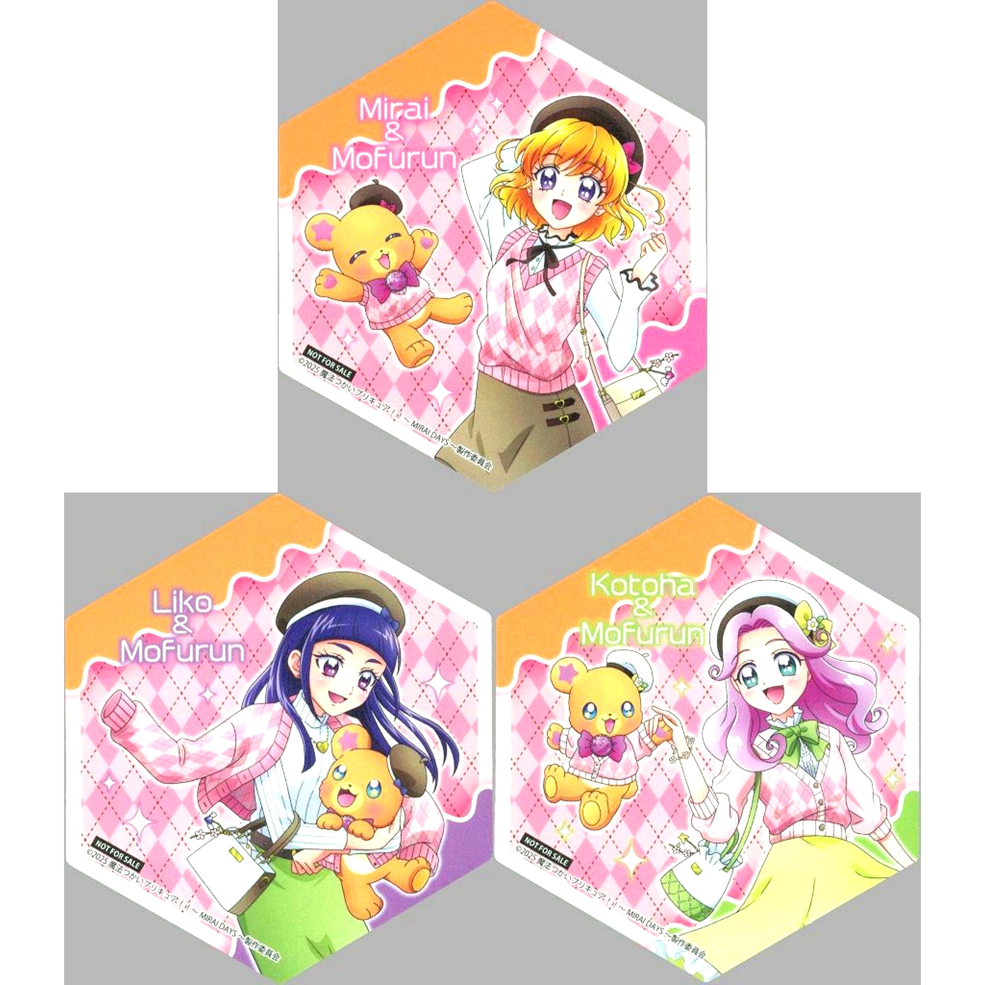Set of 3 Coaster Maho Girls PreCure!! MIRAI DAYS Goods Fair in animate Target Product Purchase Bonus [USED]