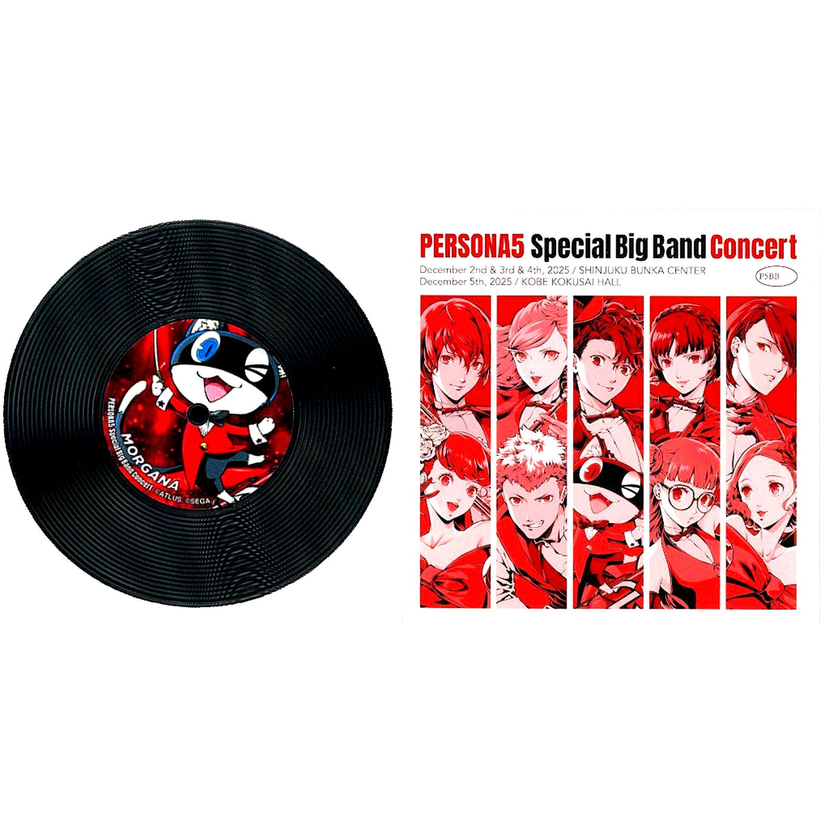 Morgana Persona 5 Special Big Band Concert Random Record Style Coaster [USED]