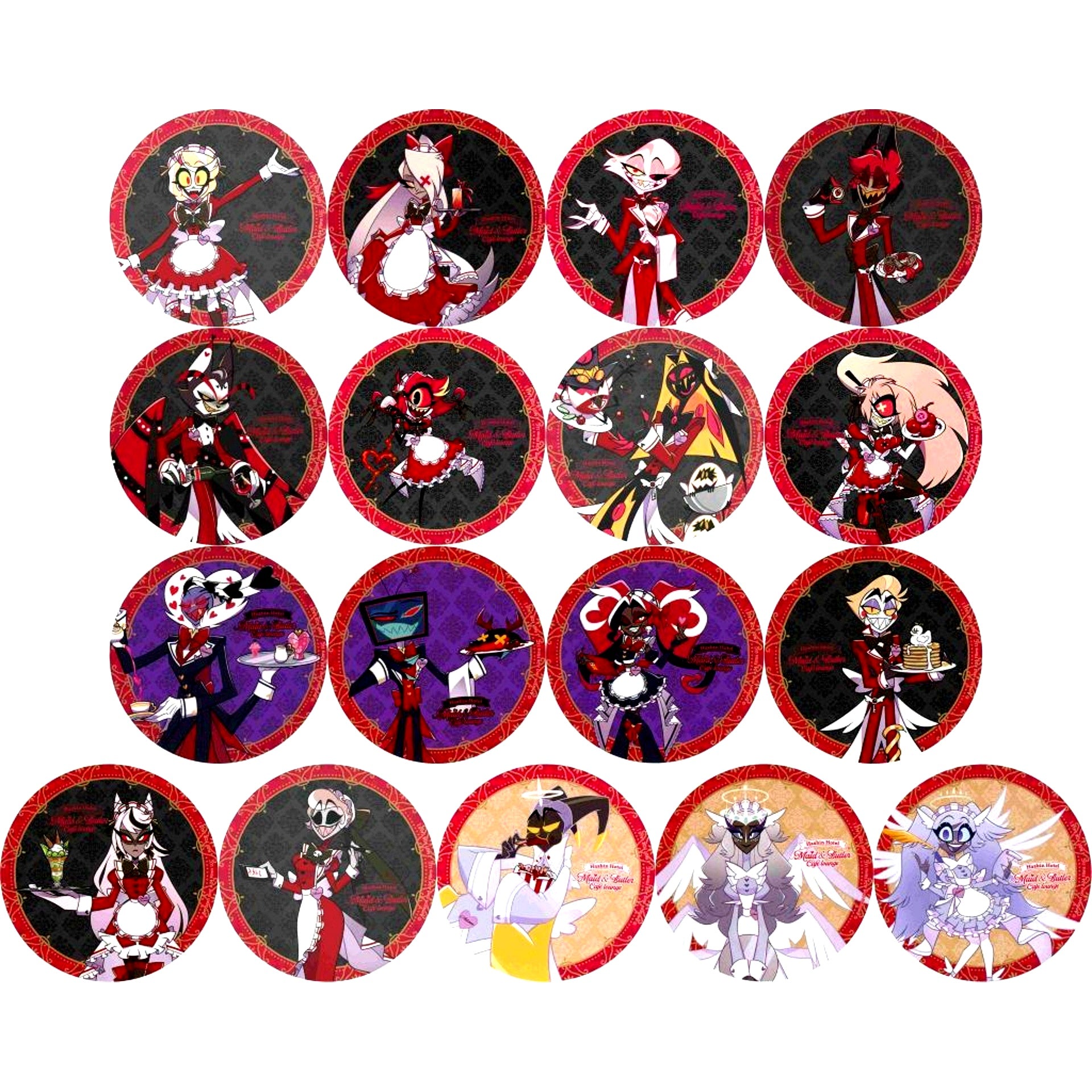 Set of 17 Hazbin Hotel Random Coaster animatecafe Maid and Butler Cafe lounge First Half Collab Menu Order Bonus [USED]