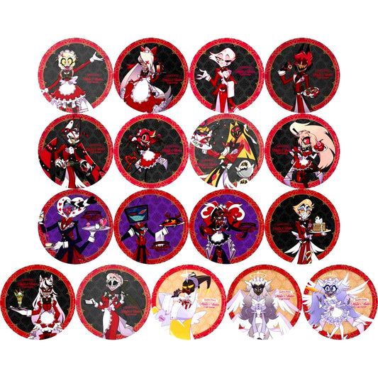 Set of 17 Hazbin Hotel Random Coaster animatecafe Maid and Butler Cafe lounge First Half Collab Menu Order Bonus [USED]