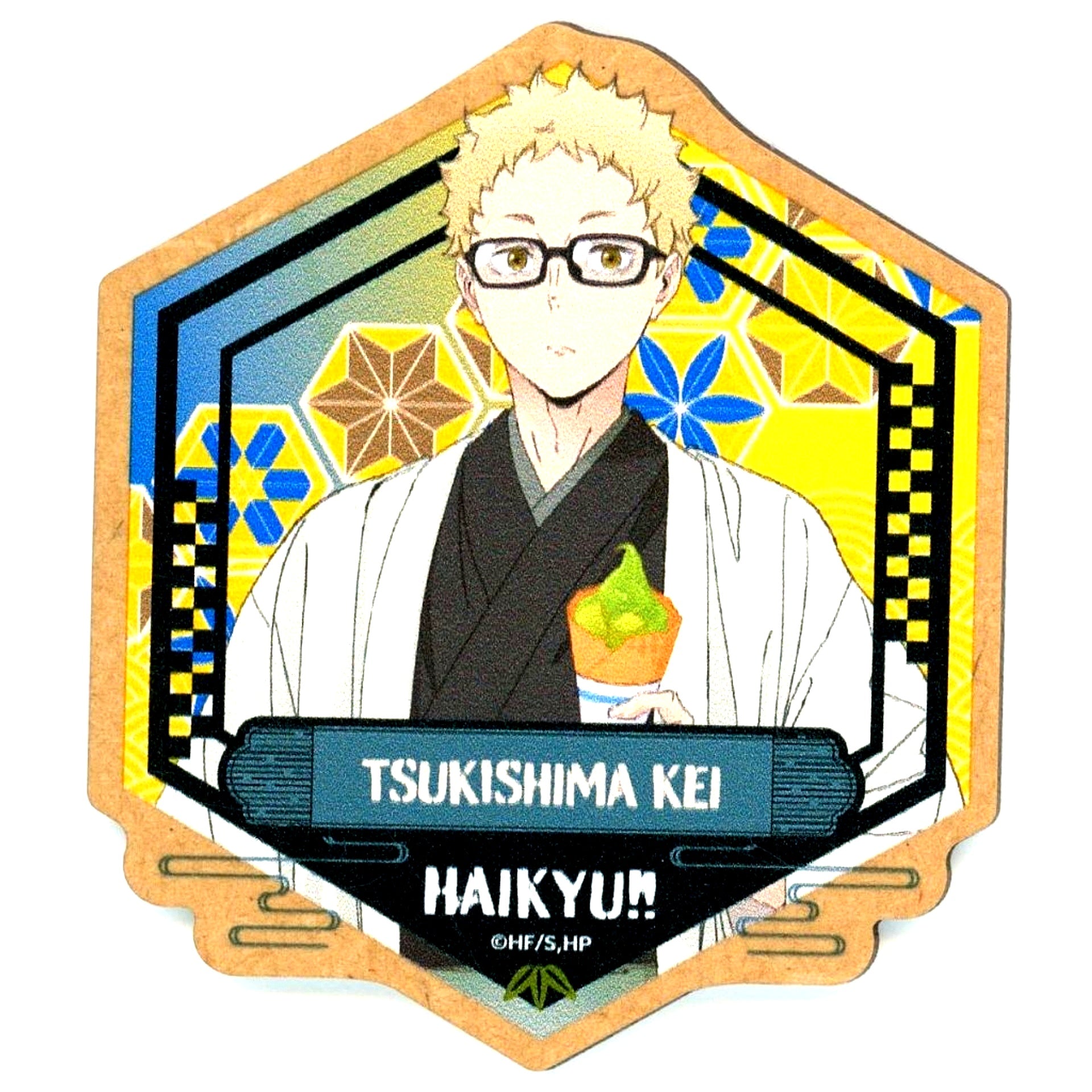 Kei Tsukishima JR Tokai Haikyu!! Lets Go Kyoto!! Wooden Coaster Collection Kyoto Ltd [USED]