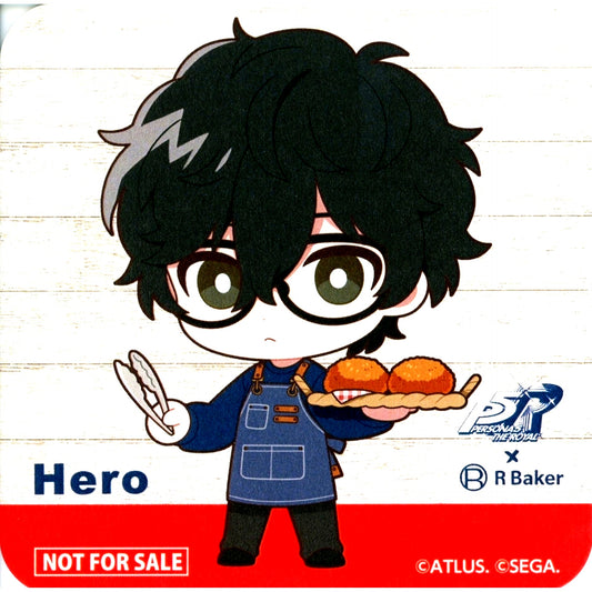 Protagonist P5R Persona 3 Reload / Persona 5 Royal x R Baker Collaboration Cafe Collab Menu Order Bonus Original Coaster [USED]