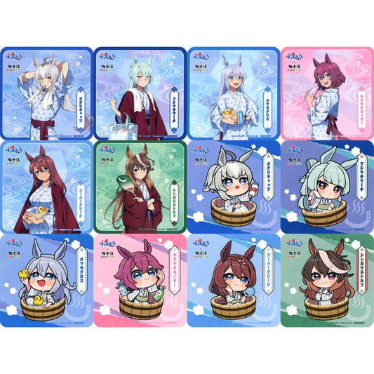 Set of 12 Original Coaster Uma Musume Cinderella Gray x Gokurakuyu RAKU SPA Kasamatsu no Yu Collaboration Menu Order Bonus [USED]