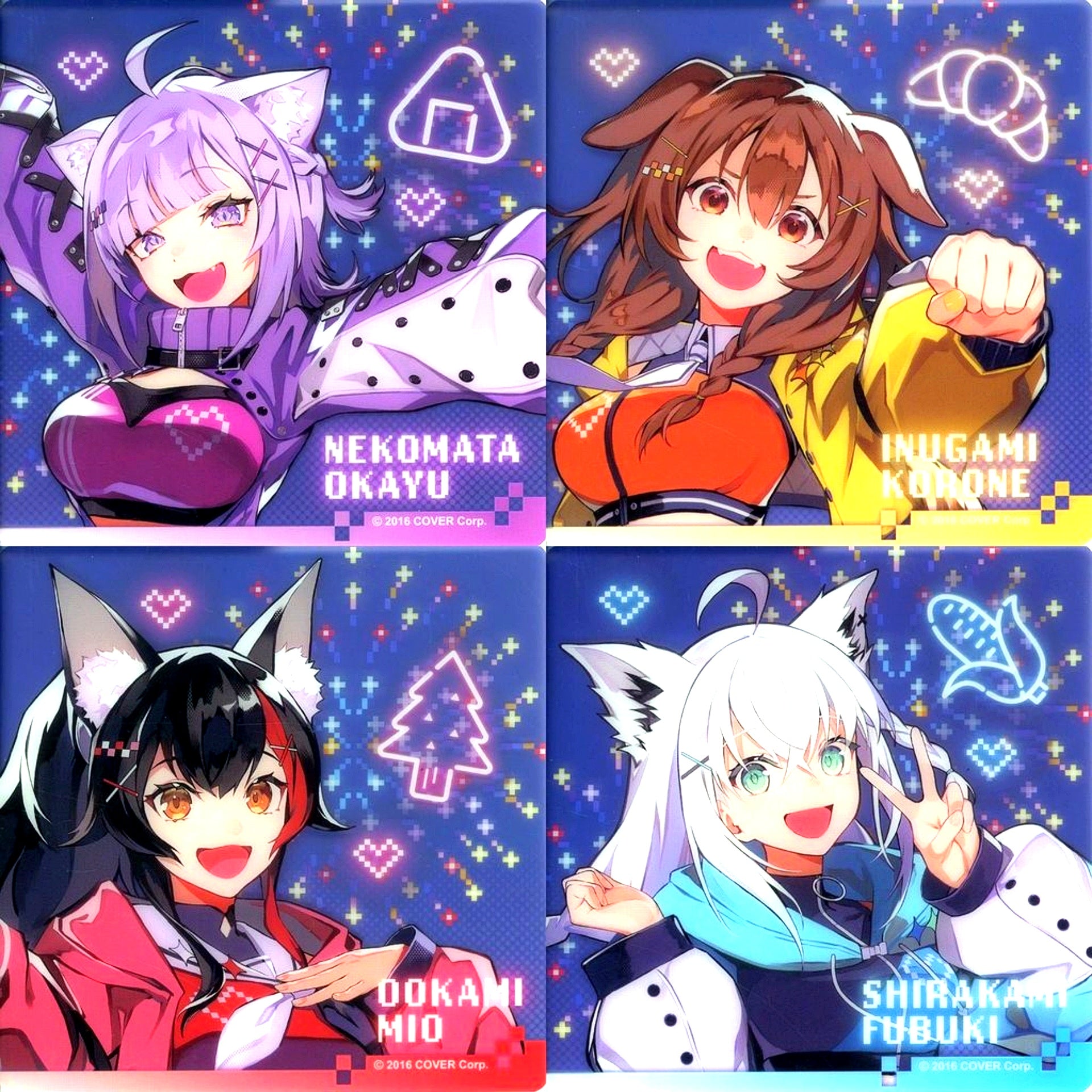 Set of 4 Virtual YouTuber hololive hololive GAMERS fes. Cho Cho Cho Cho Gamers 2 Target Drink Order Bonus Coaster [USED]