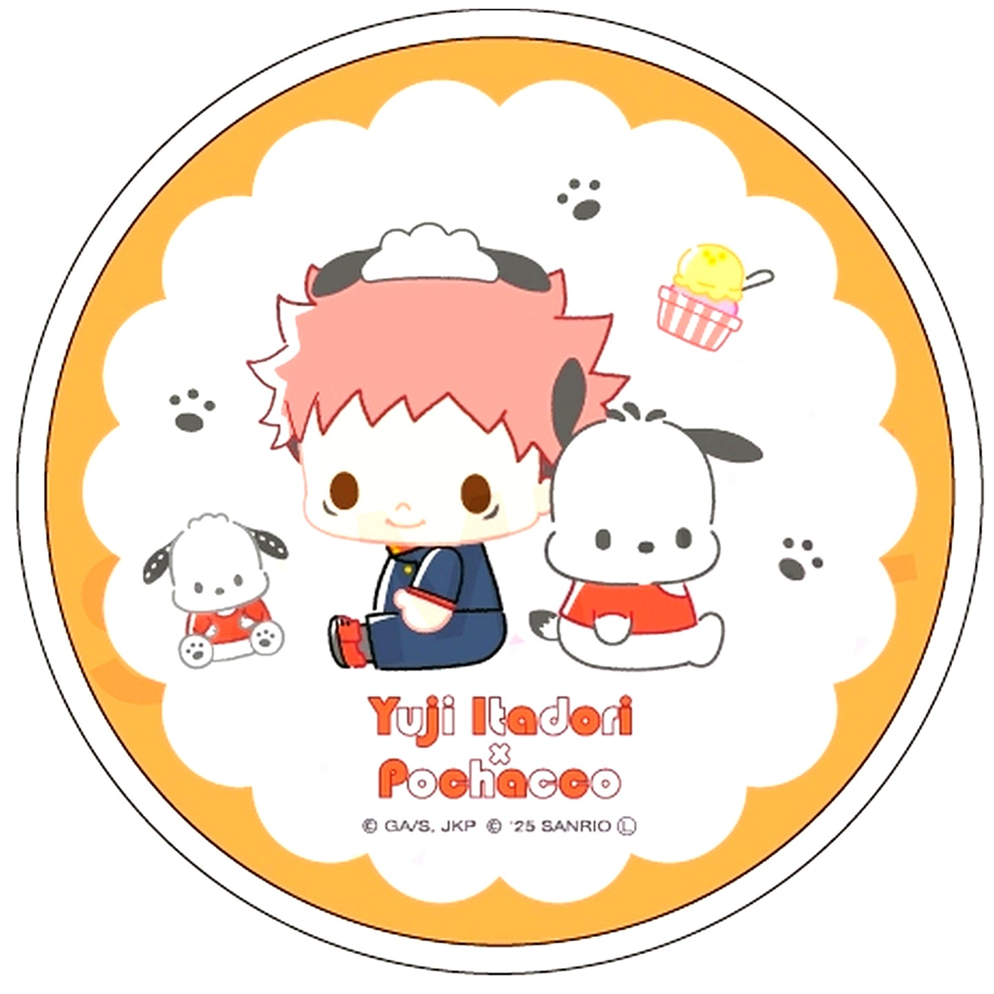 Yuji Itadori 01. x Pochacco Glitter Coaster Jujutsu Kaisen x Sanrio Characters [USED]