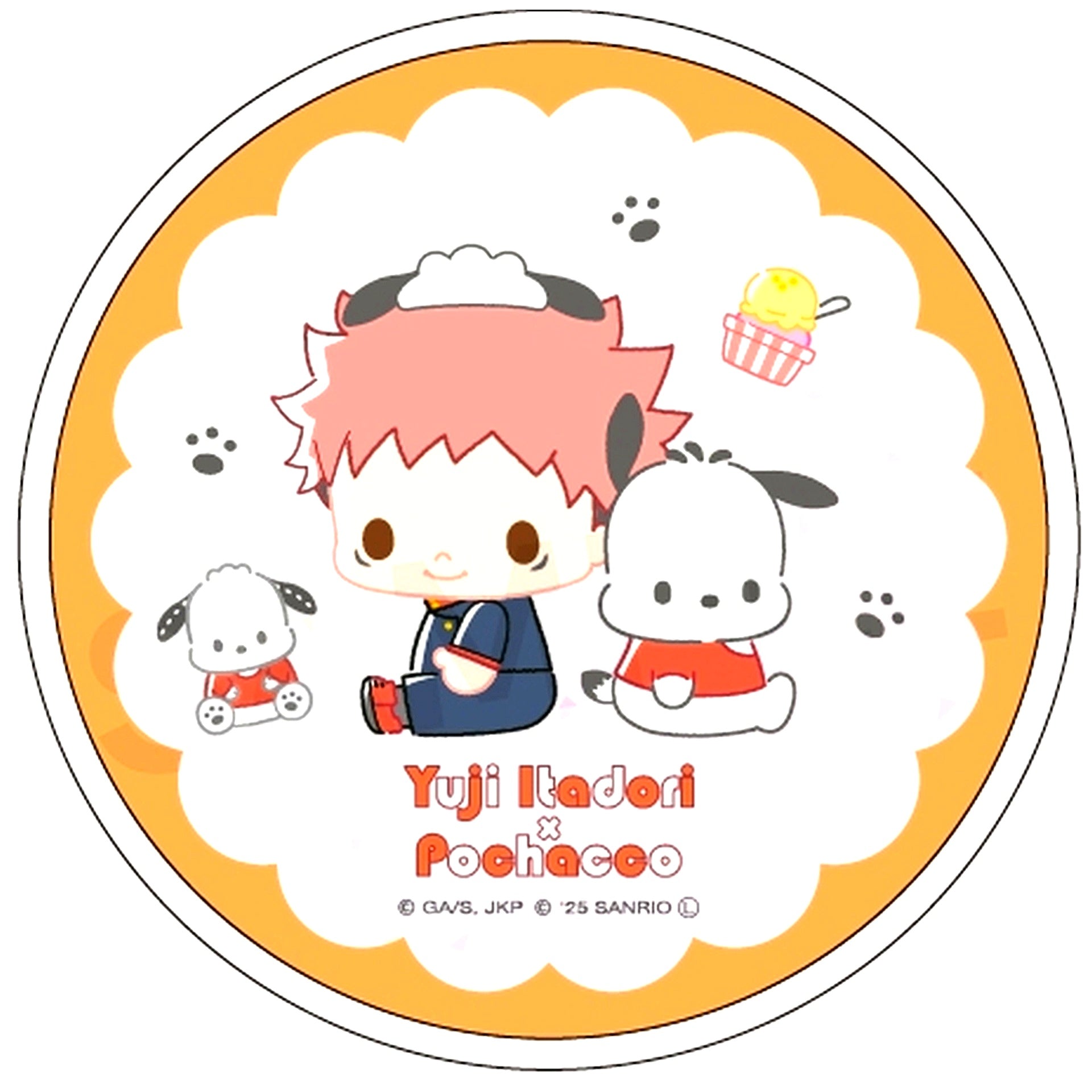 Yuji Itadori 01. x Pochacco Glitter Coaster Jujutsu Kaisen x Sanrio Characters [USED]
