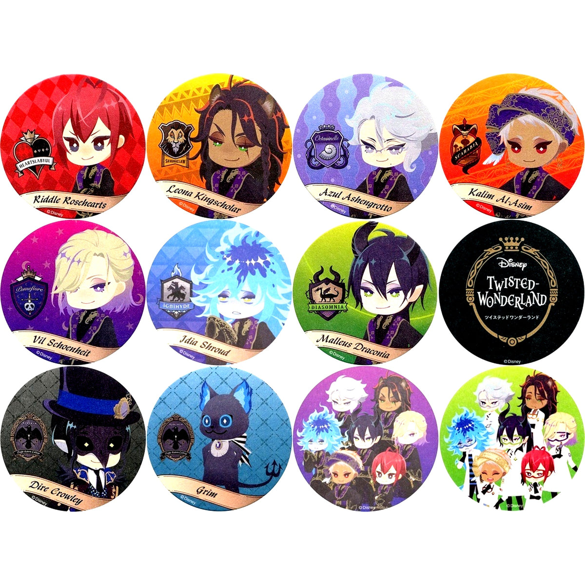 Set of 12 Disney Twisted Wonderland Paper Coaster Moist Soft Cookie Chocolate Chip Included Item [USED]