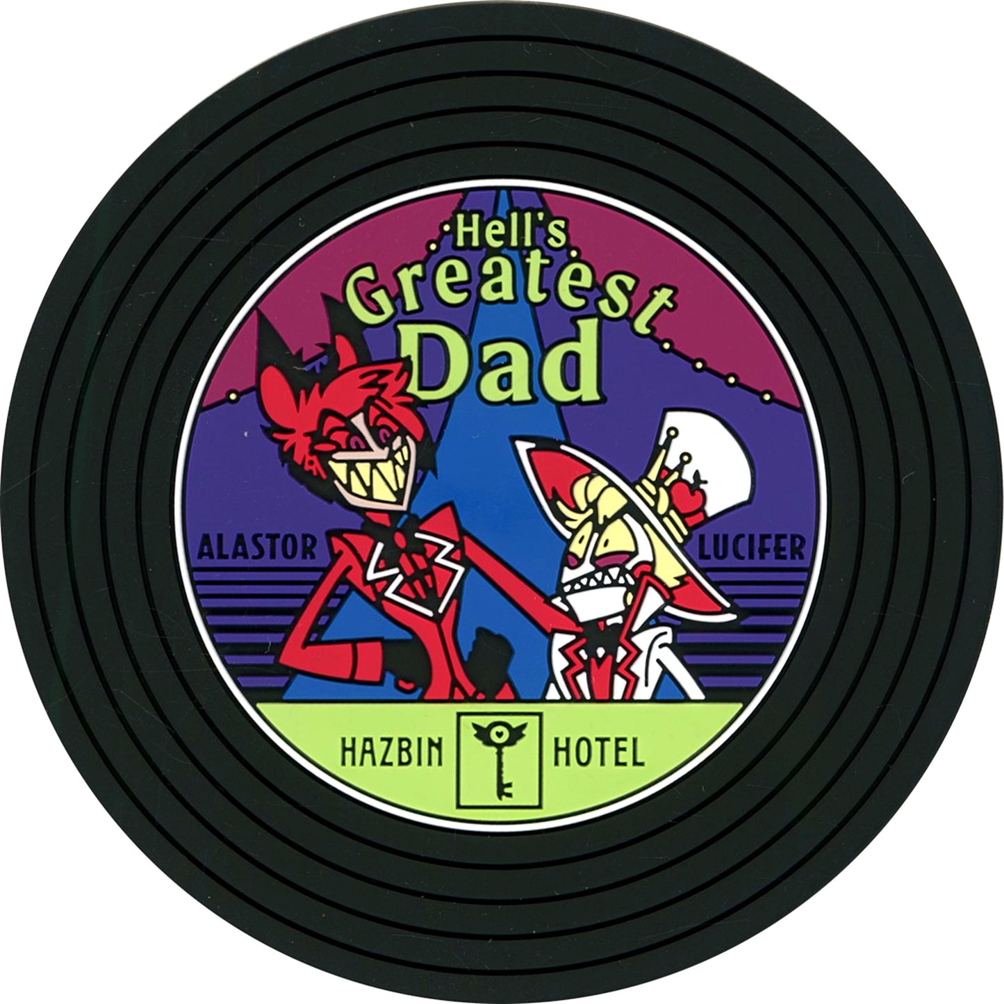 Hells Greatest Dad G Prize Hazbin Hotel Record Style Rubber Coaster Ichiban Kuji [USED]