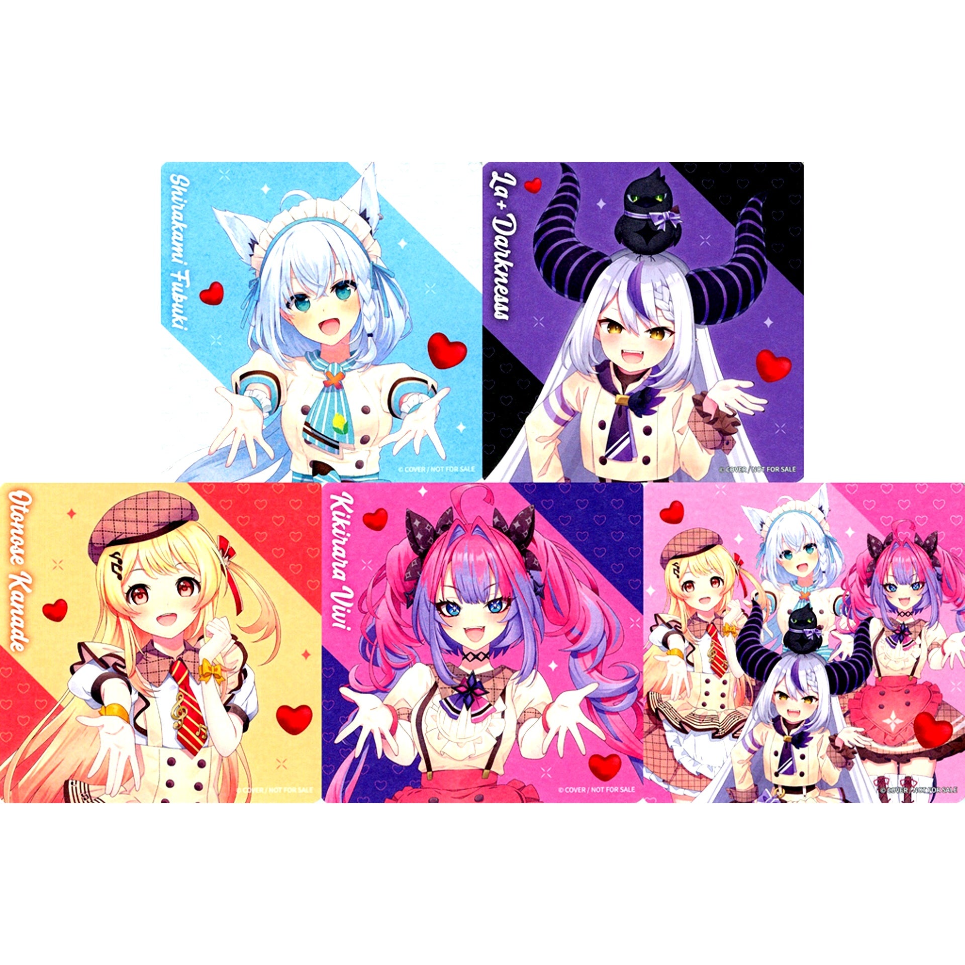 Set of 5 Virtual YouTuber hololive hololive Seasonal Days hololive Valentine 2026 POP UP & Fair Target Product Purchase Bonus Original Coaster [USED]