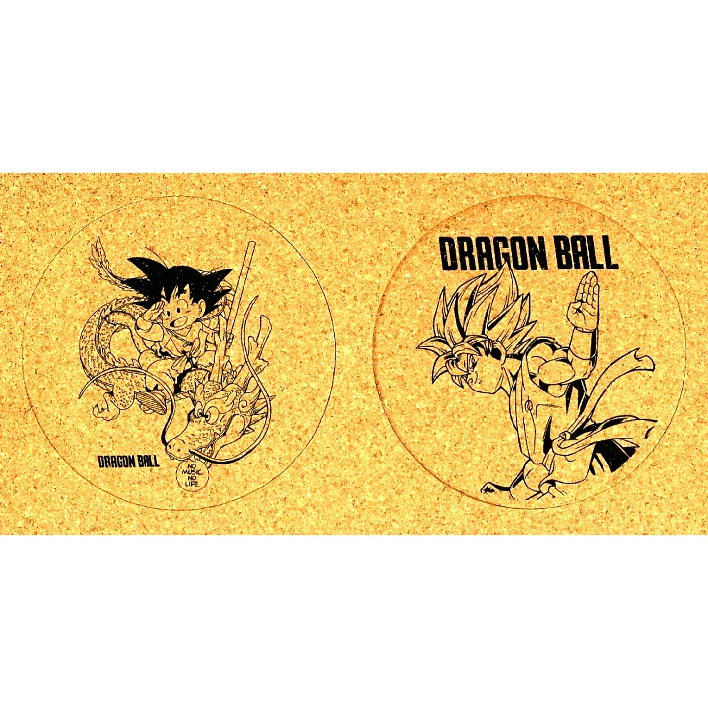 Set of 2 Son Goku DRAGON BALL x TOWER RECORDS Cork Coaster [USED]