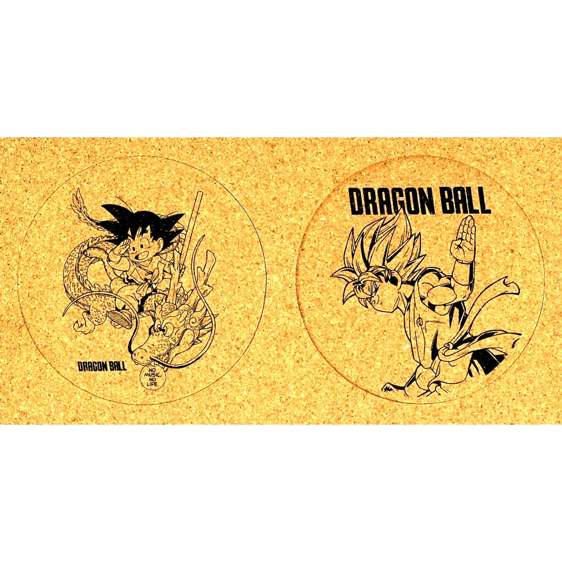Set of 2 Son Goku DRAGON BALL x TOWER RECORDS Cork Coaster [USED]