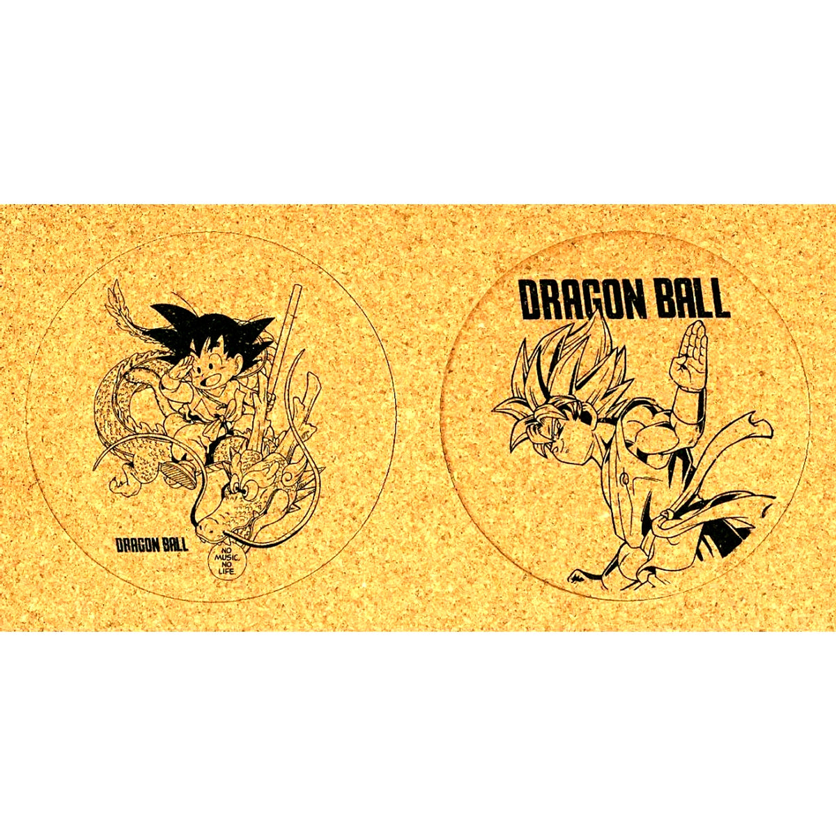Set of 2 Son Goku DRAGON BALL x TOWER RECORDS Cork Coaster [USED]