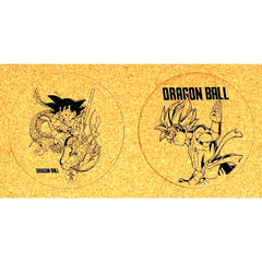 Set of 2 Son Goku DRAGON BALL x TOWER RECORDS Cork Coaster [USED]