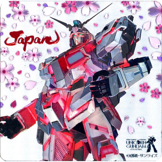 Unicorn Gundam Cherry Blossoms Shining Coaster Mobile Suit Gundam UC x Katsushika Hokusai Gundam Cafe Limited [USED]