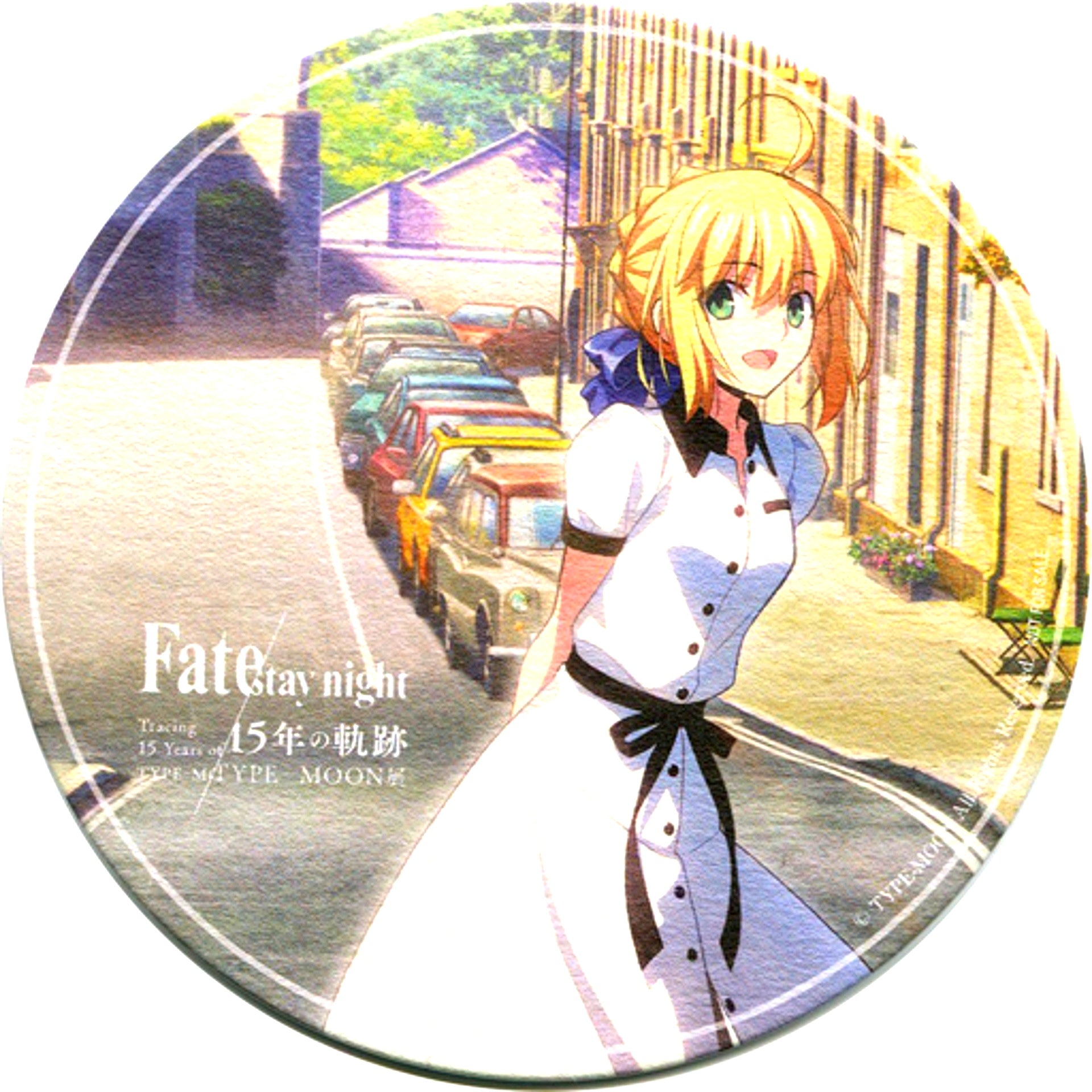Saber British Travel Road Coaster TYPE-MOON Exhibition Fate/stay night 15 Years of Trace Cafe Order Bonus [USED]