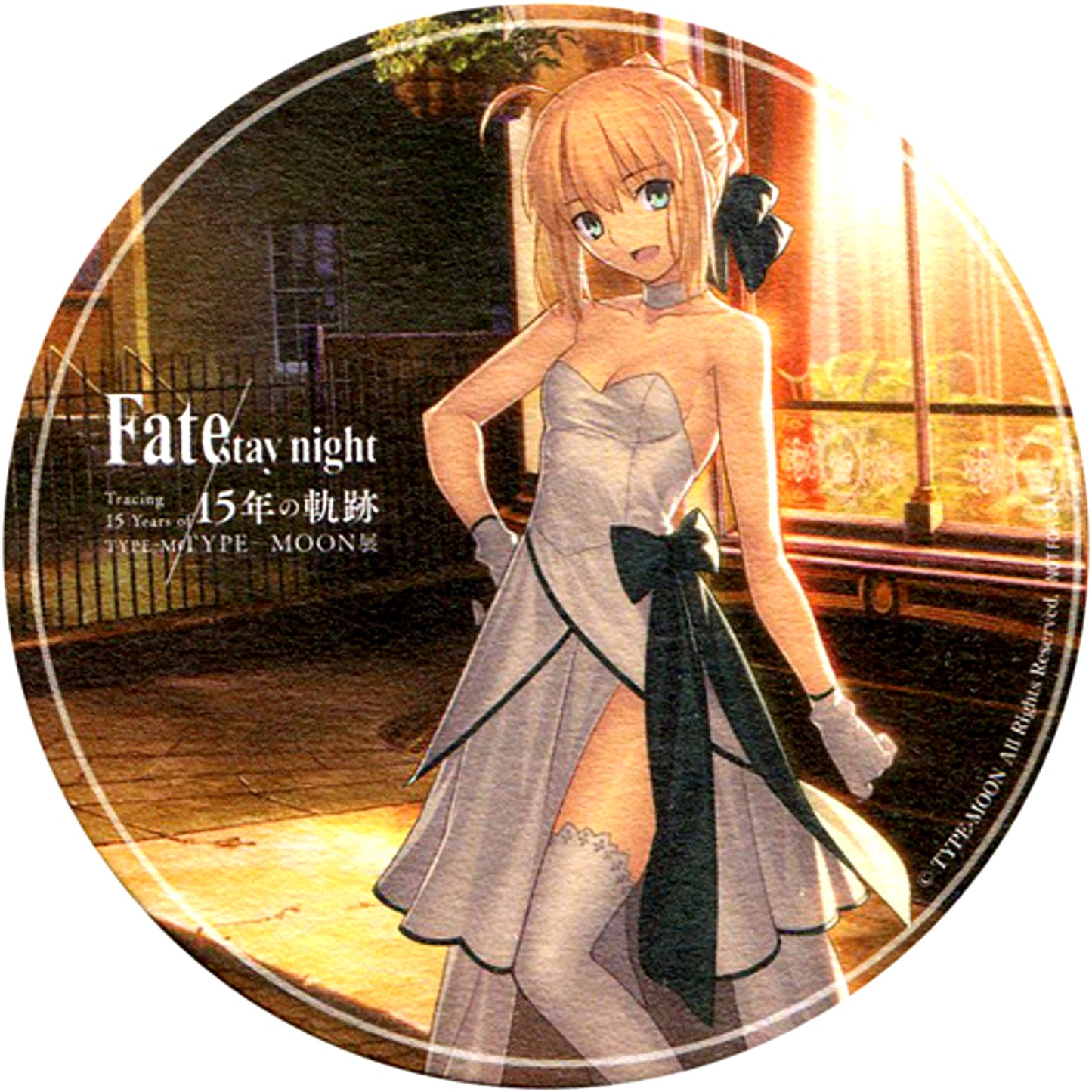 Saber 15th Anniversary Dress Coaster TYPE-MOON Exhibition Fate/stay night 15 Years of Trace Cafe Order Bonus [USED]