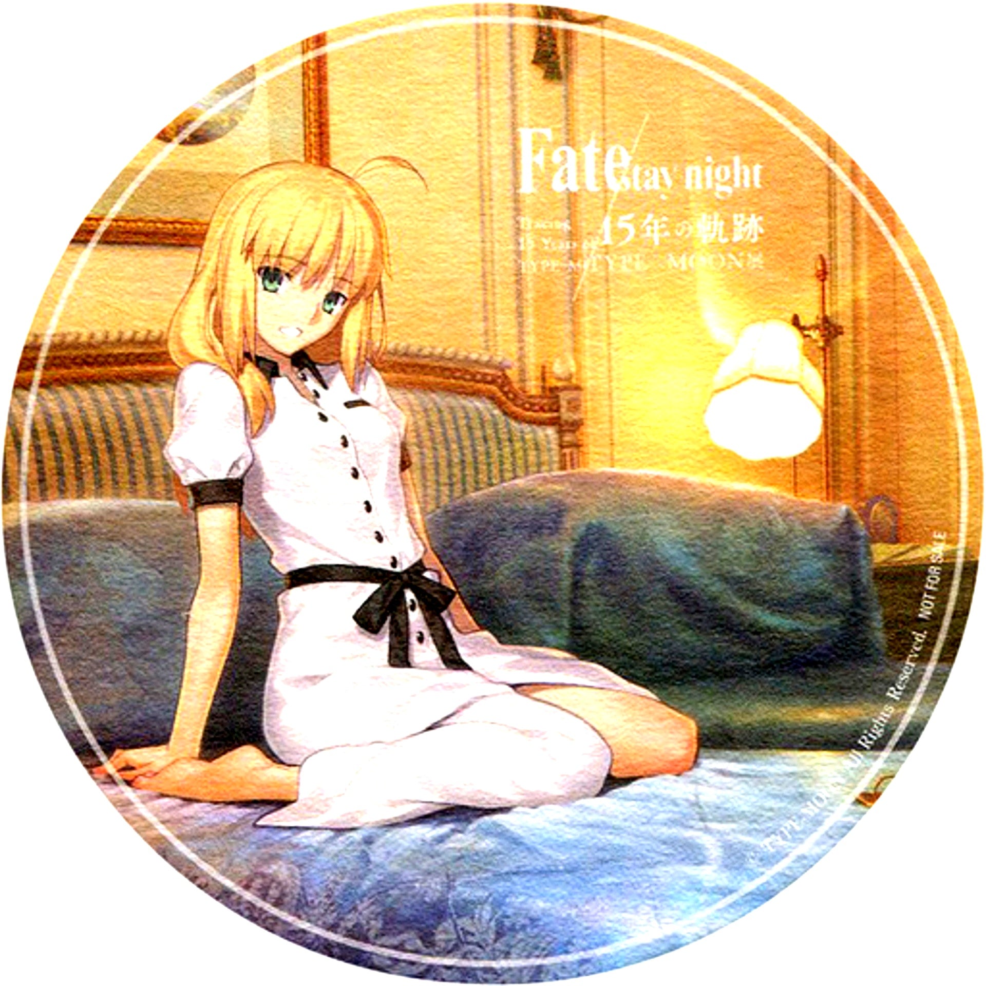 Saber Room Coaster TYPE-MOON Exhibition Fate/stay night 15 Years of Trace Cafe Order Bonus [USED]
