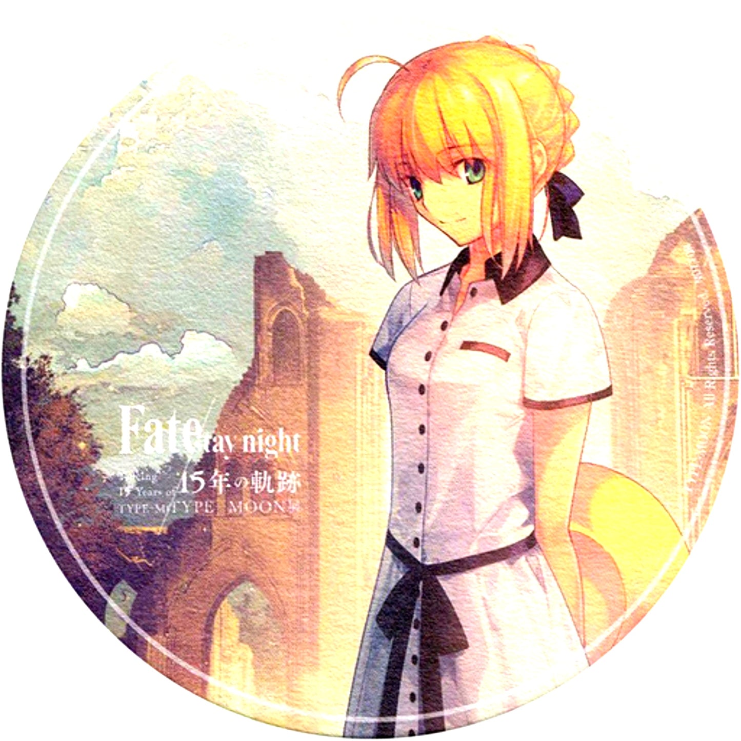 Saber Castle Coaster TYPE-MOON Exhibition Fate/stay night 15 Years of Trace Cafe Order Bonus [USED]