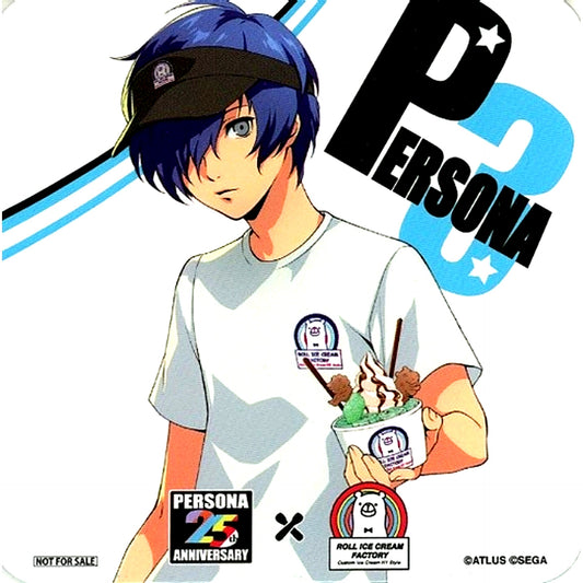 Protagonist Persona 3 Male Original Coaster Persona 25th Anniversary x Roll Ice Cream Factory Collab Menu Order Bonus [USED]