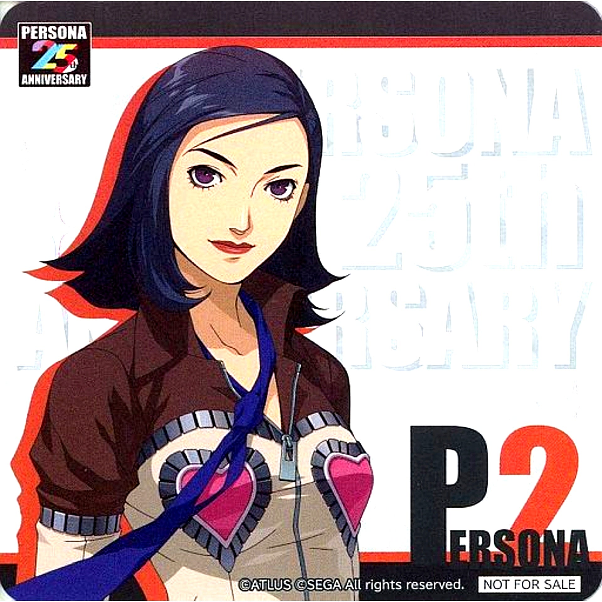 Protagonist Persona 2 Eternal Punishment Coaster Sega no Taiyaki x Persona 25th Anniversary Menu Order Bonus Part 1 [USED]