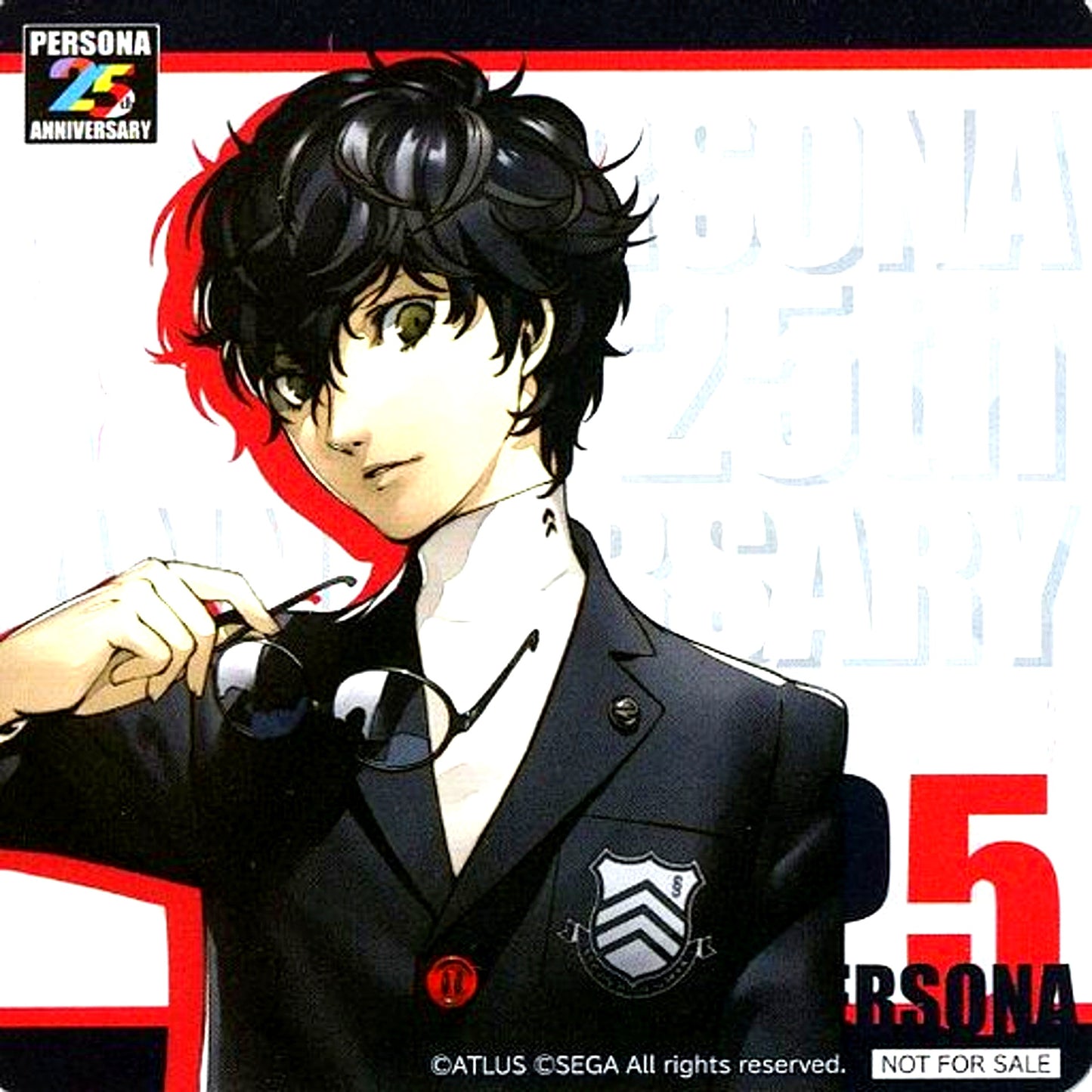 Protagonist Persona 5 Coaster Sega no Taiyaki x Persona 25th Anniversary Menu Order Bonus Part 1 [USED]