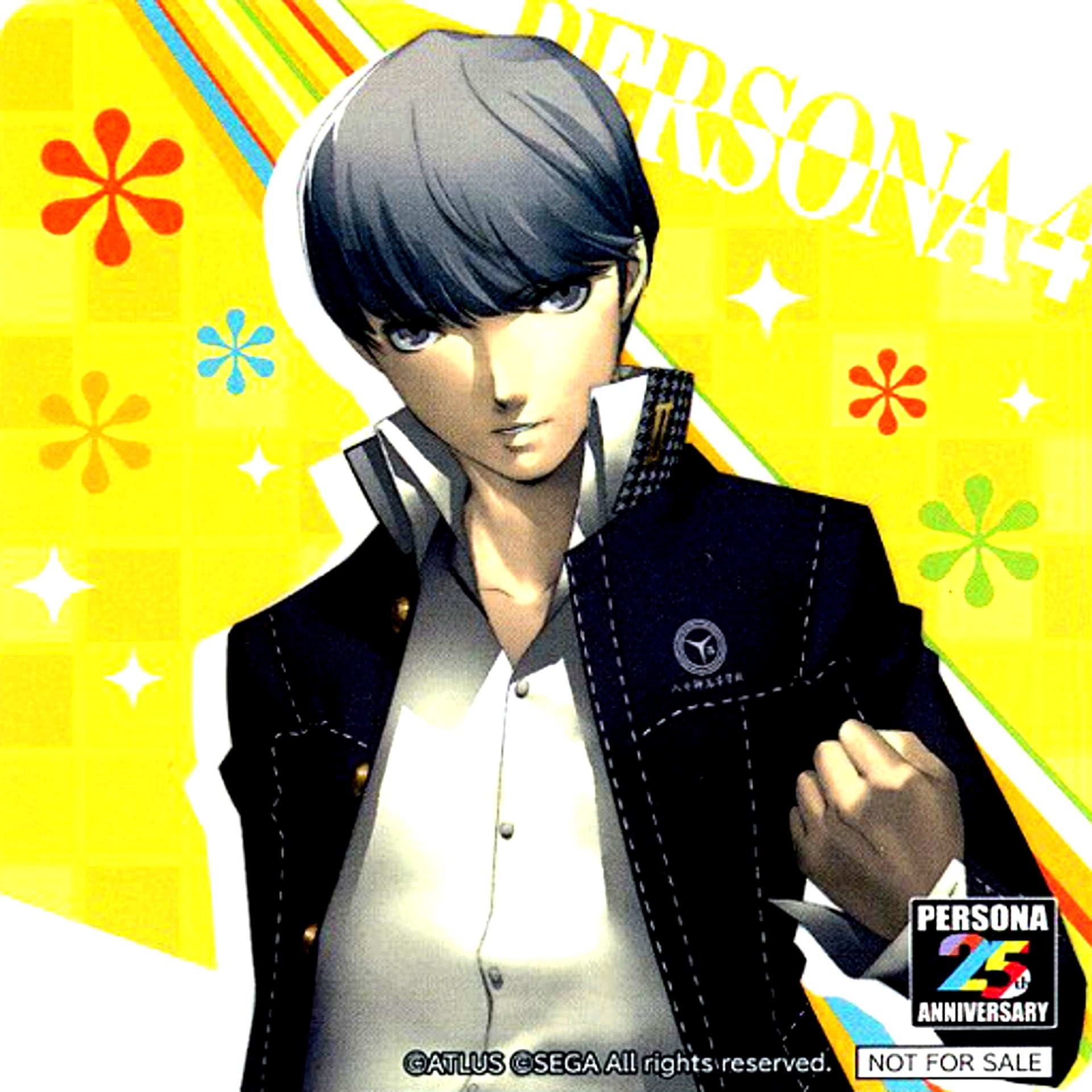 Protagonist Persona 4 Yellow Coaster Sega no Taiyaki x Persona 25th Anniversary Menu Order Bonus Part 3 [USED]