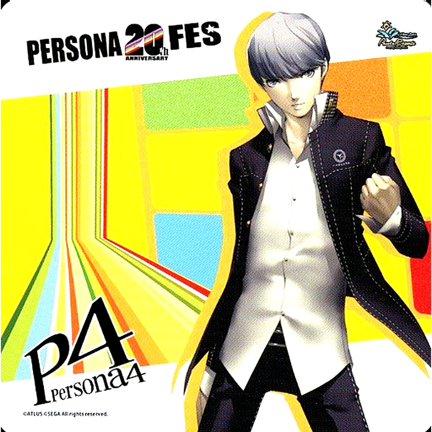Protagonist Persona 4 Original Coaster Persona 20th Fes x Pasela Collabo Cafe Menu Order Bonus [USED]