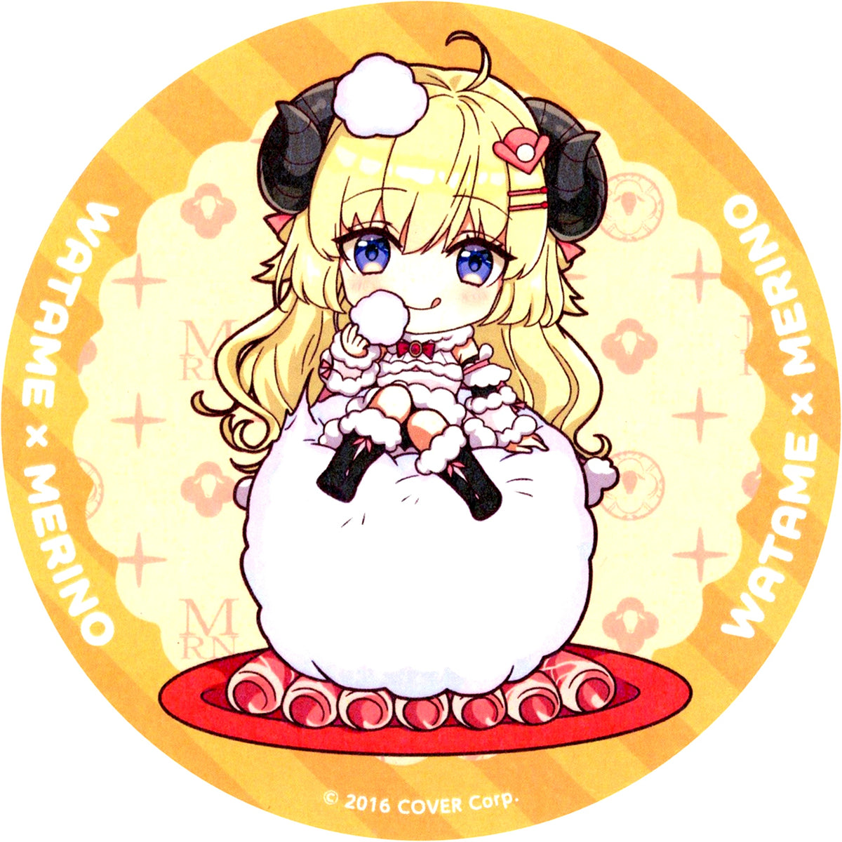 Tsunomaki Watame Watame and Wataame Ver. Hololive Limited Coaster Tsunomaki Watame x Merino WATAMERINO Collaboration Collab Drink Order Bonus [USED]