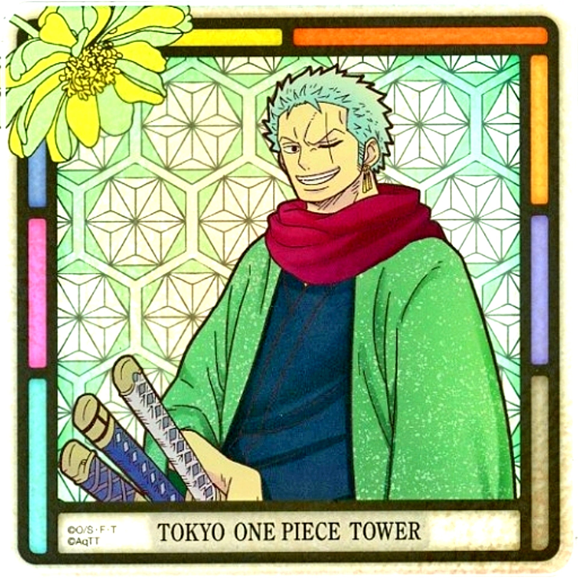 Roronoa Zoro ONE PIECE Mugiwara Store Tokyo ONE PIECE Tower 5th Anniversary Acrylic Coaster [USED]