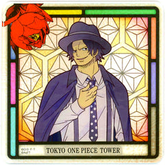 Portgas D. Ace ONE PIECE Mugiwara Store Tokyo ONE PIECE Tower 5th Anniversary Acrylic Coaster [USED]