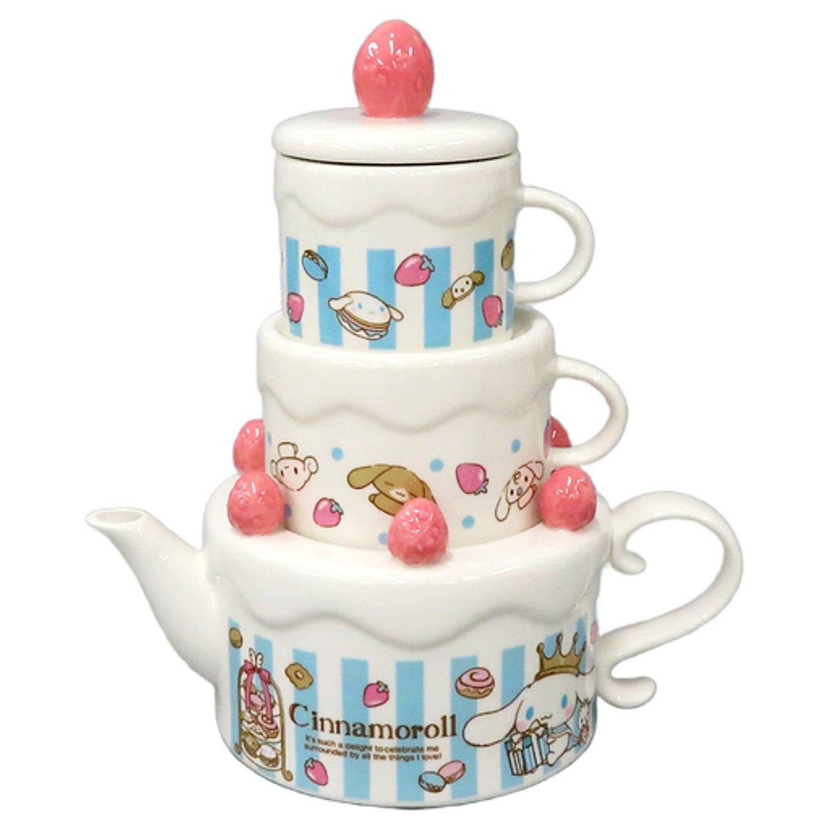 Cinnamoroll Sanrio Characters Cake Shaped Tea Set Tableware [USED]