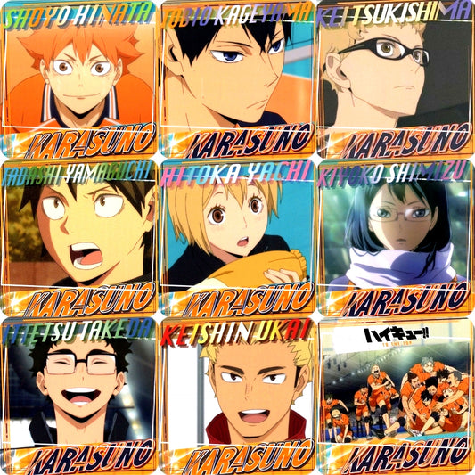 Set of 9 Haikyu!! 2021 A page of youth Coaster Karasuno 2 Group [USED]