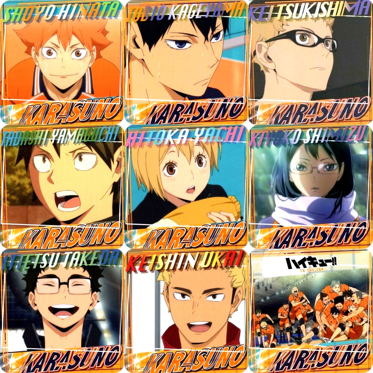 Set of 9 Haikyu!! 2021 A page of youth Coaster Karasuno 2 Group [USED]