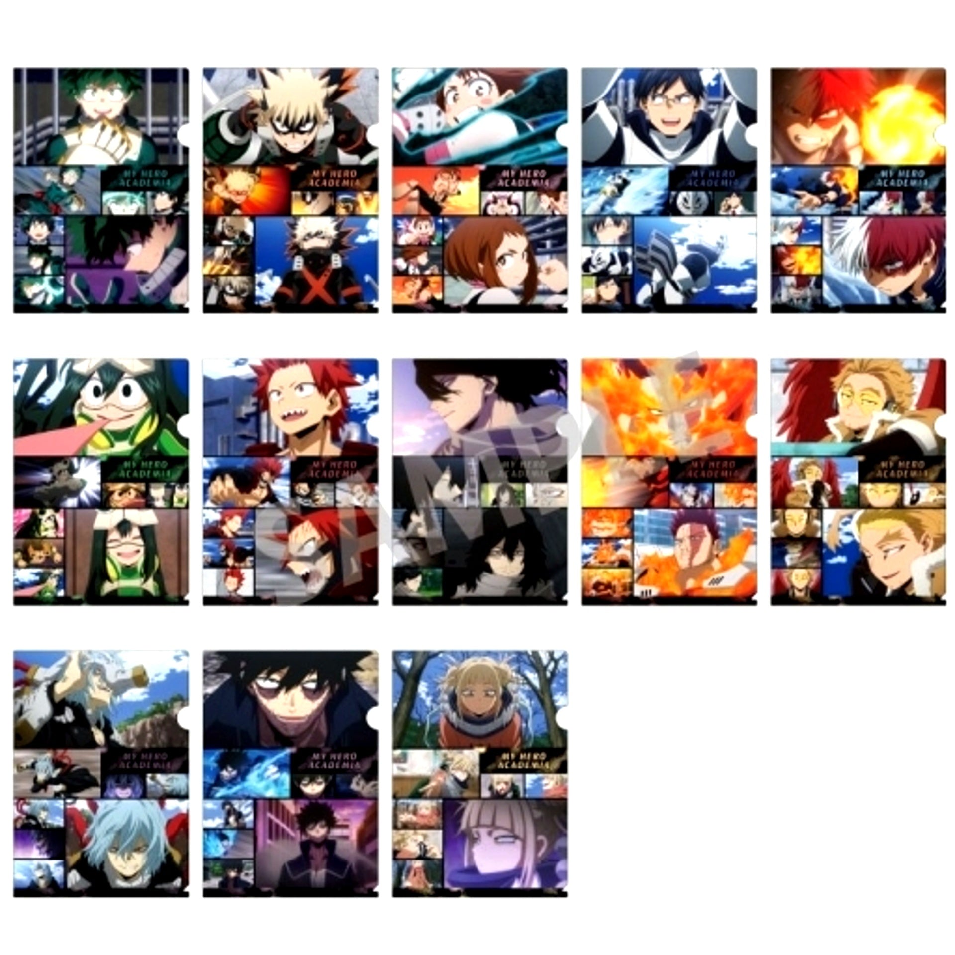 Set of 13 My Hero Academia A4 Trading Clear File [USED]