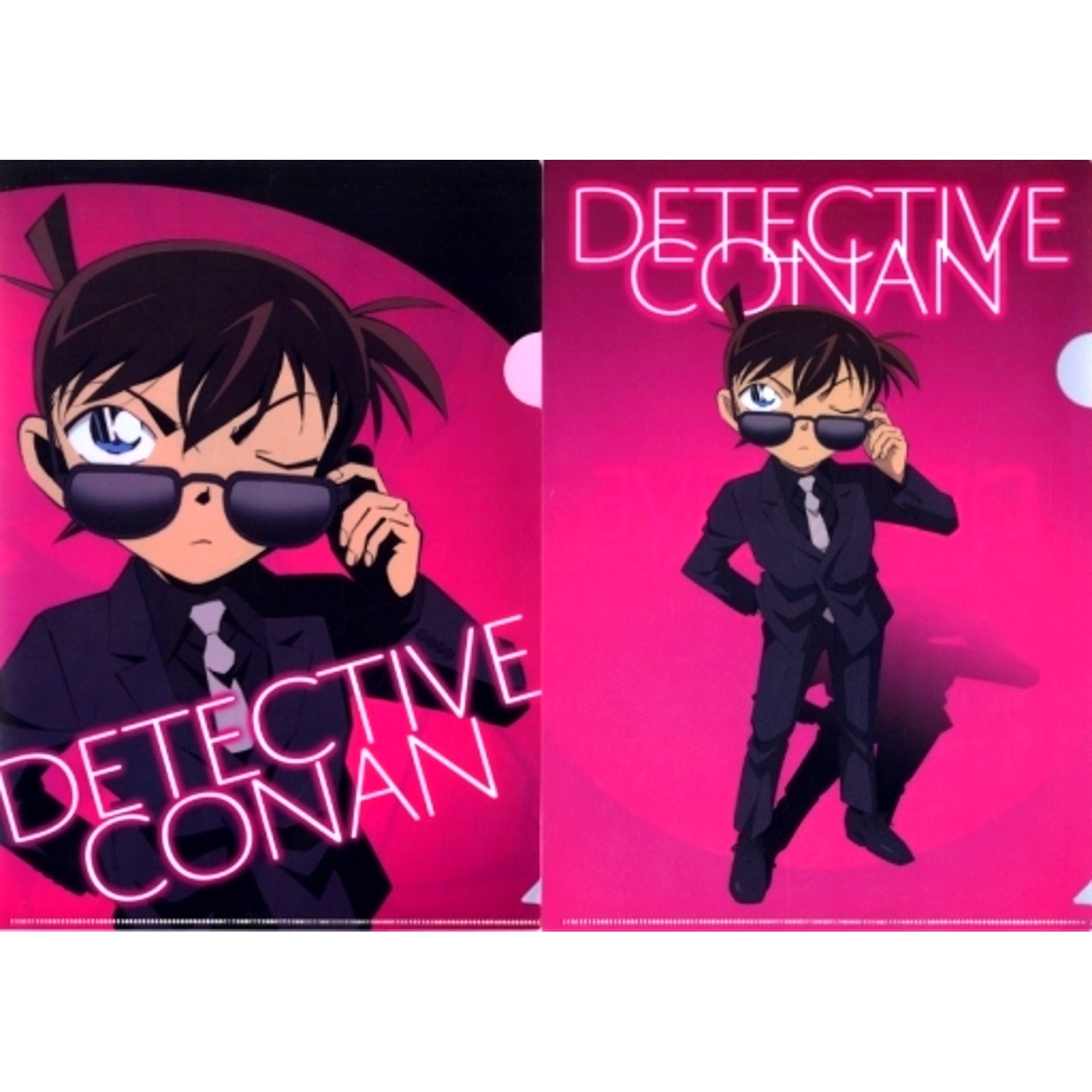 Conan Edogawa L Prize A4 Clear File Set of 2 Sega Lucky Kuji Detective Conan Secret suit collection [USED]