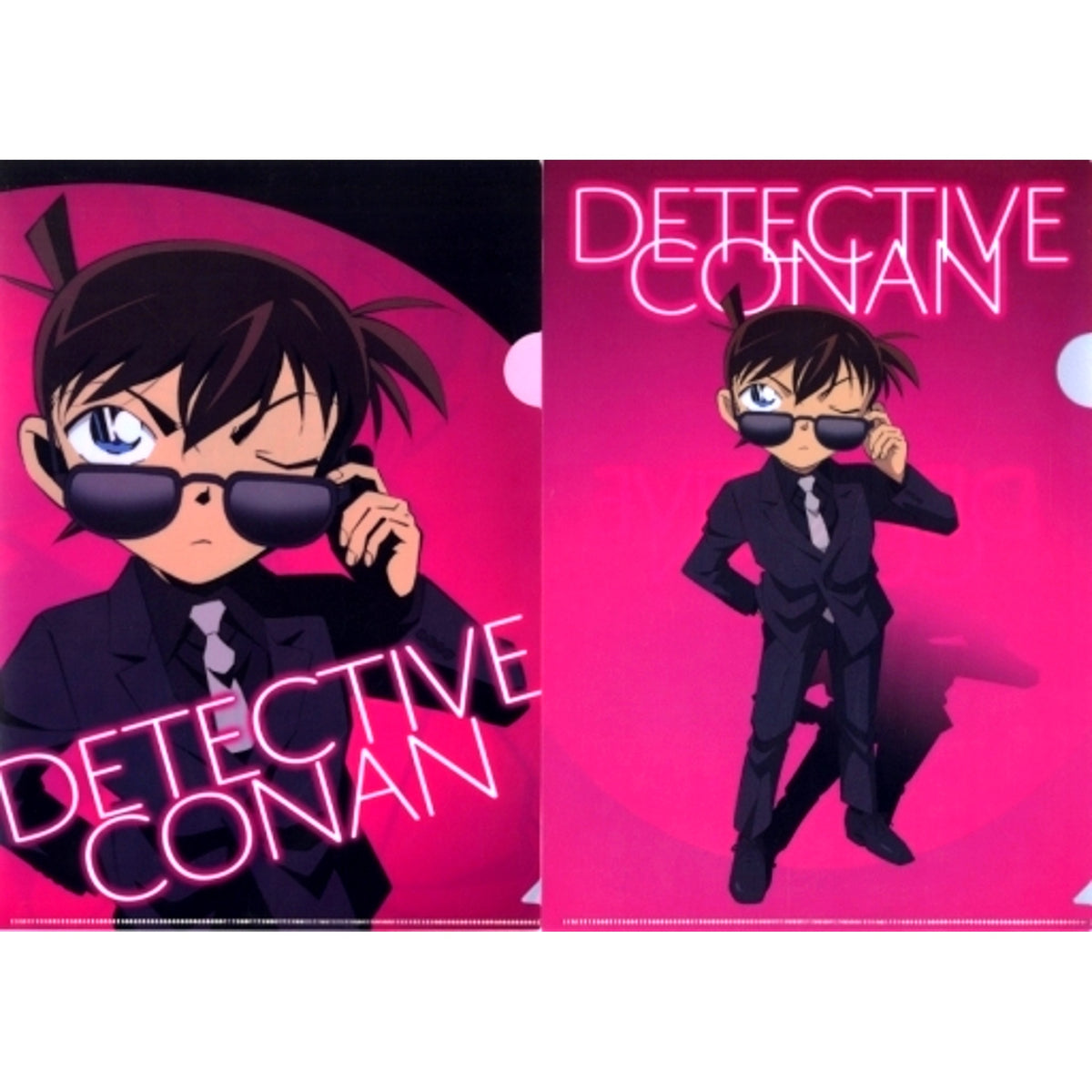 Conan Edogawa L Prize A4 Clear File Set of 2 Sega Lucky Kuji Detective Conan Secret suit collection [USED]