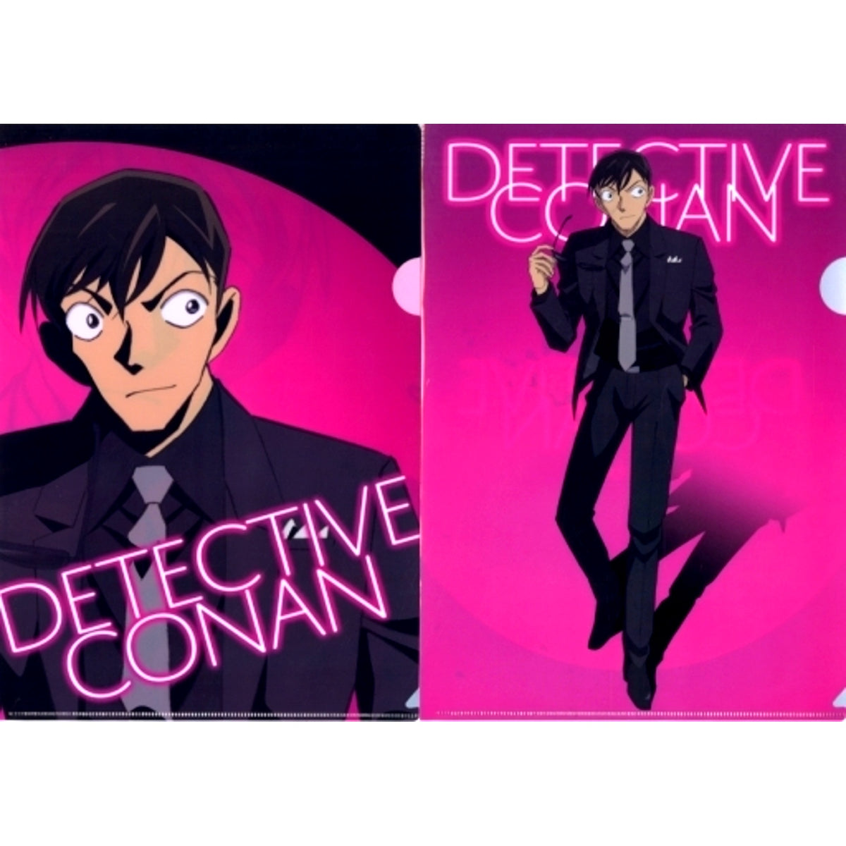 Wataru Takagi L Prize A4 Clear File Set of 2 Sega Lucky Kuji Detective Conan Secret suit collection [USED]