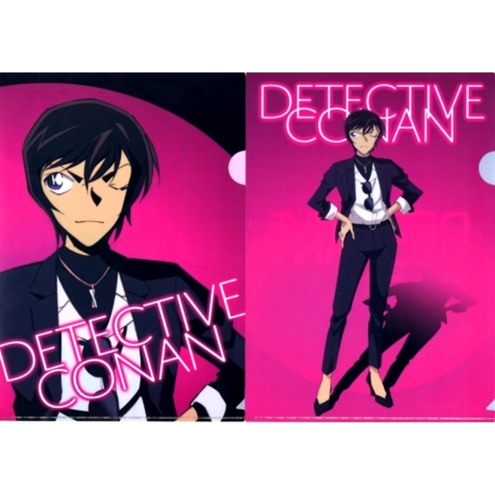 Miwako Sato L Prize A4 Clear File Set of 2 Sega Lucky Kuji Detective Conan Secret suit collection [USED]