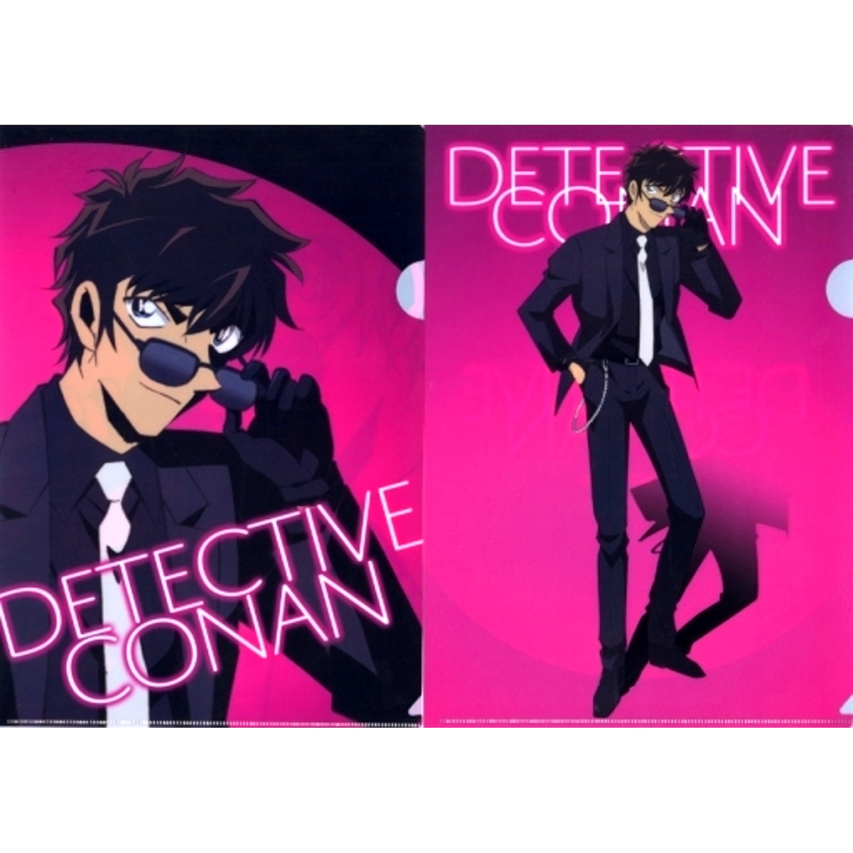 Jinpei Matsuda L Prize A4 Clear File Set of 2 Sega Lucky Kuji Detective Conan Secret suit collection [USED]