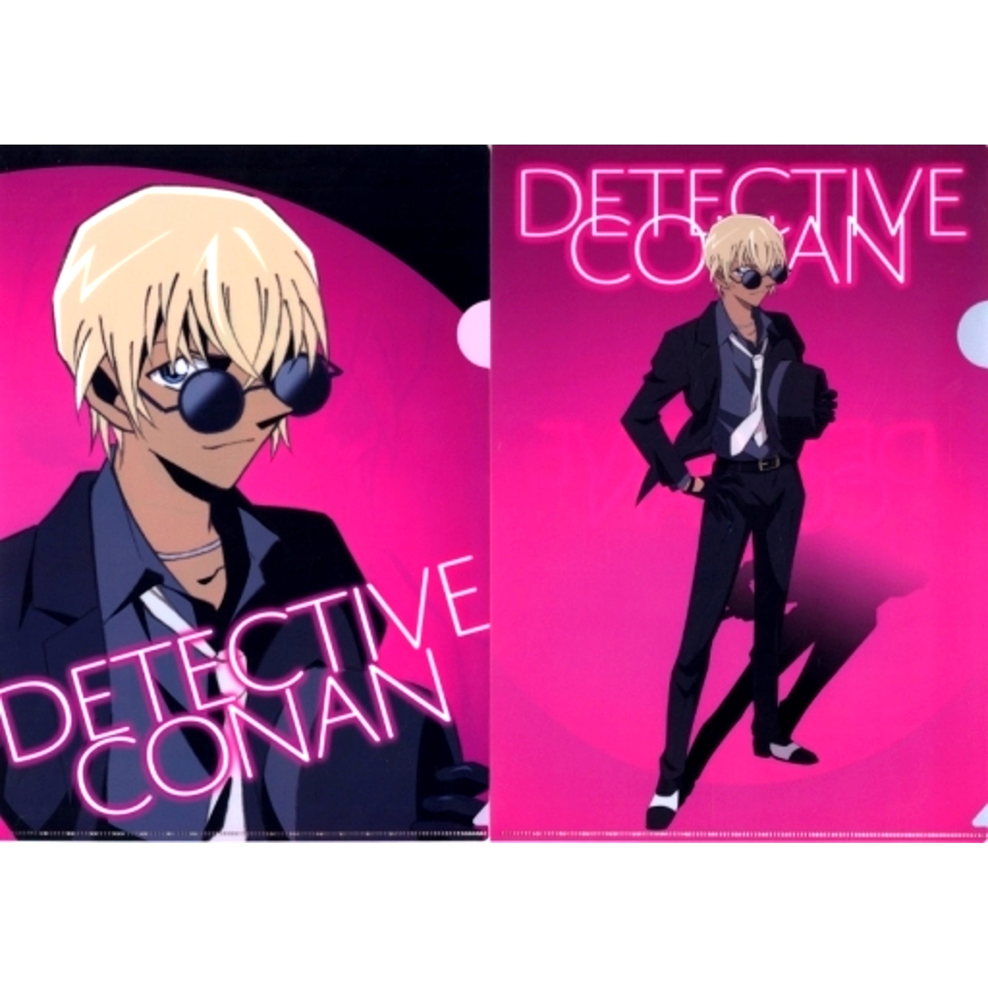 Rei Furuya L Prize A4 Clear File Set of 2 Sega Lucky Kuji Detective Conan Secret suit collection [USED]