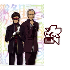 Evangelion Gendo Ikari Kozo Fuyutsuki Ichiban Kuji Unit-01 Bousoul! A4 Clear File & Sticker Set Prize G [USED]