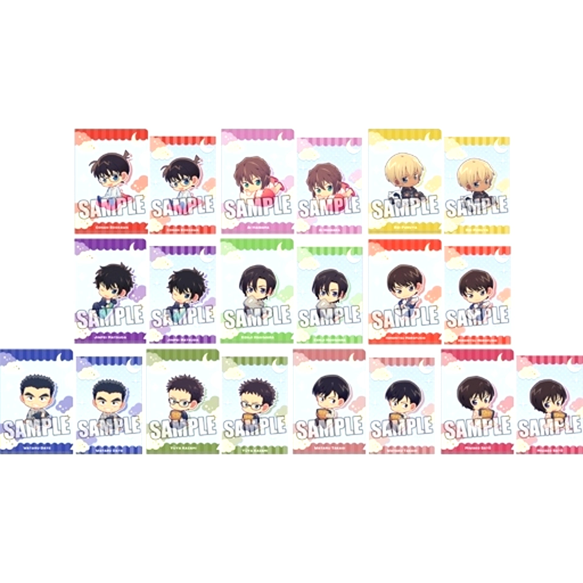 Set of 10 Detective Conan Trading Mini Clear File A6 with Postcard Relax Ver. [USED]